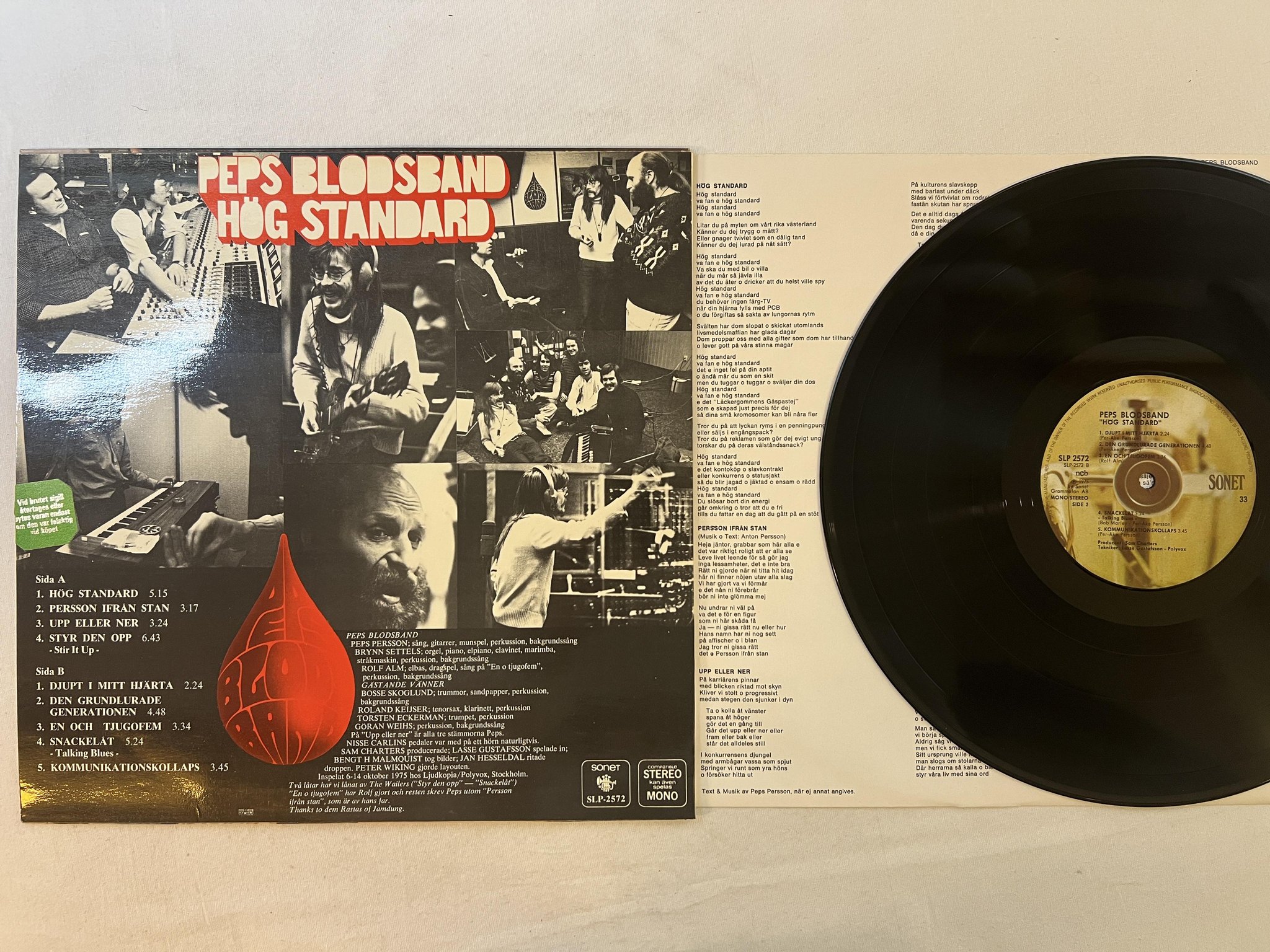 Omslagsbild för skivan PEPS BLODSBAND hög standard LP -75 SONET SLP 2572 ** klassiker **