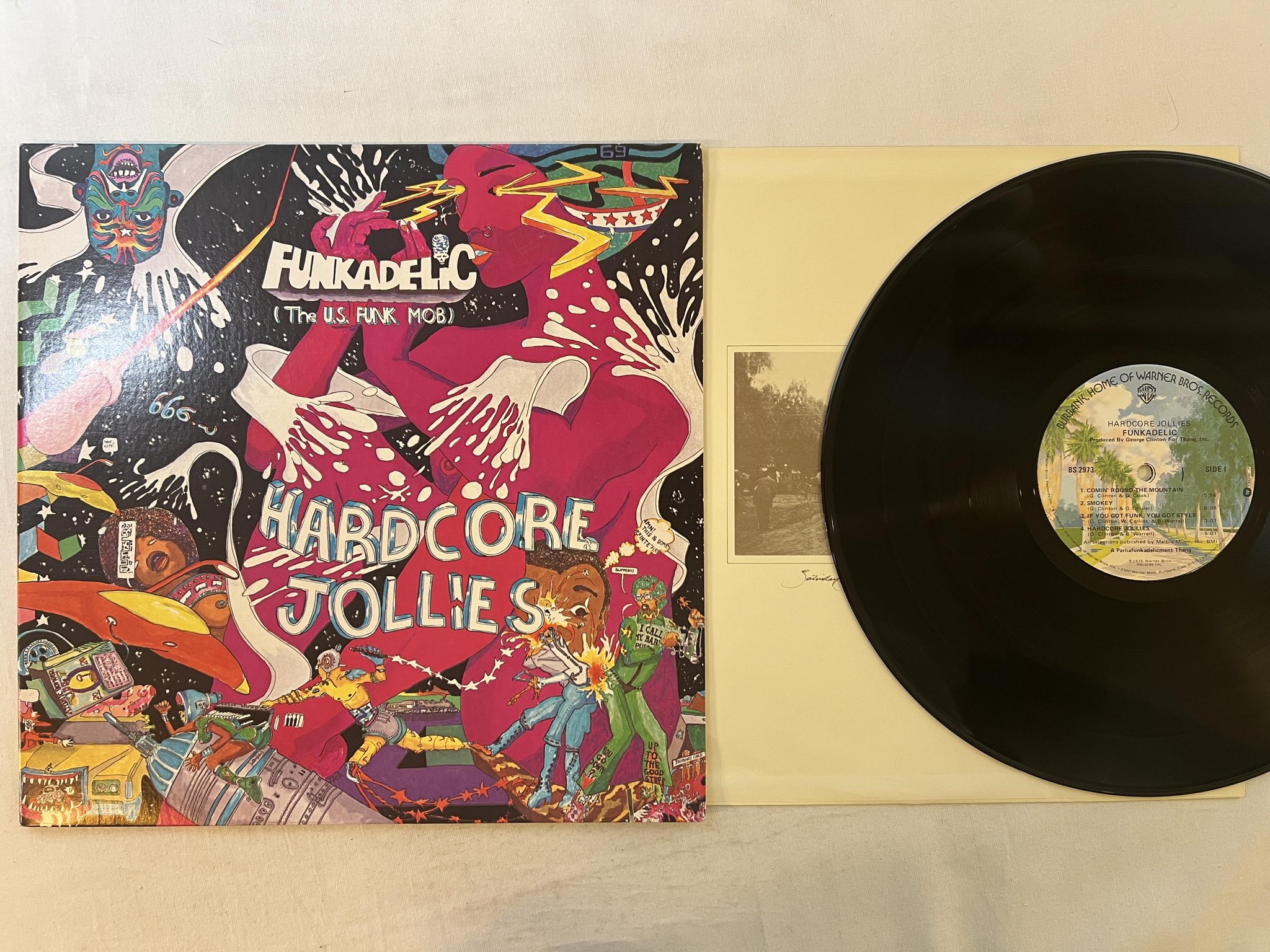 Omslagsbild för skivan FUNKADELICS hardcore jollie's LP -76 US WARNER BROS BS 2973