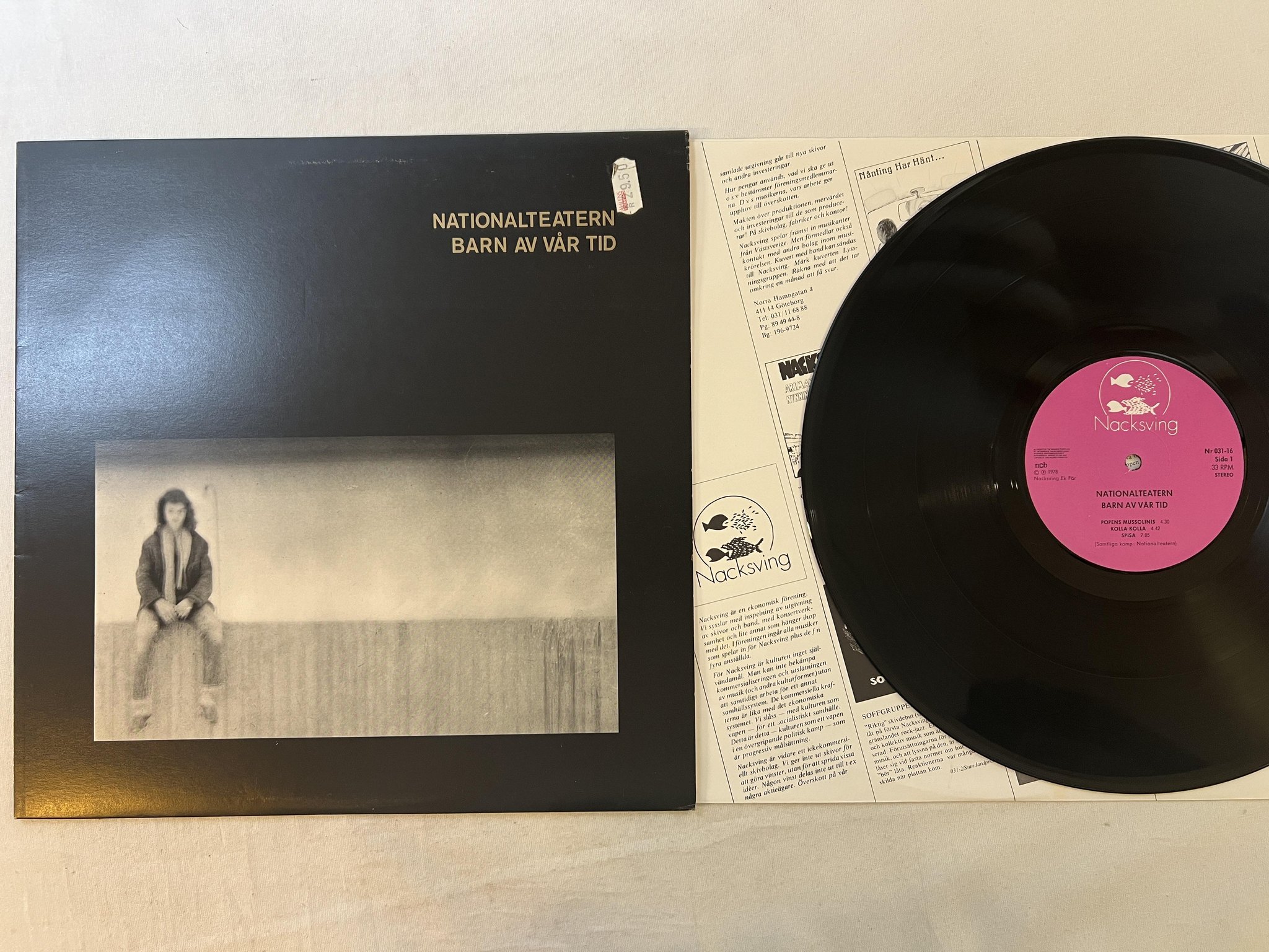 Omslagsbild för skivan NATIONALTEATERN barn av vår tid LP -78 ncb NACKSVING Nr 031-16