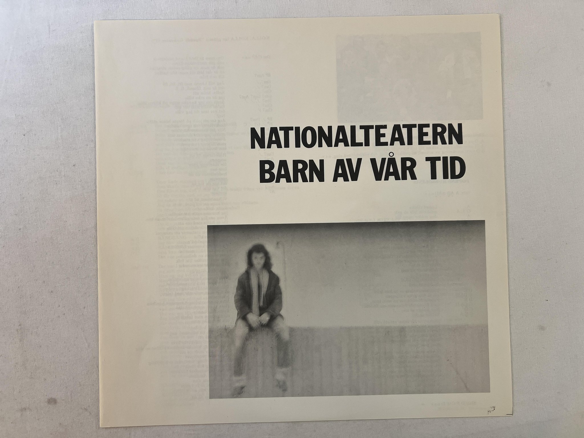 Omslagsbild för skivan NATIONALTEATERN barn av vår tid LP -78 ncb NACKSVING Nr 031-16
