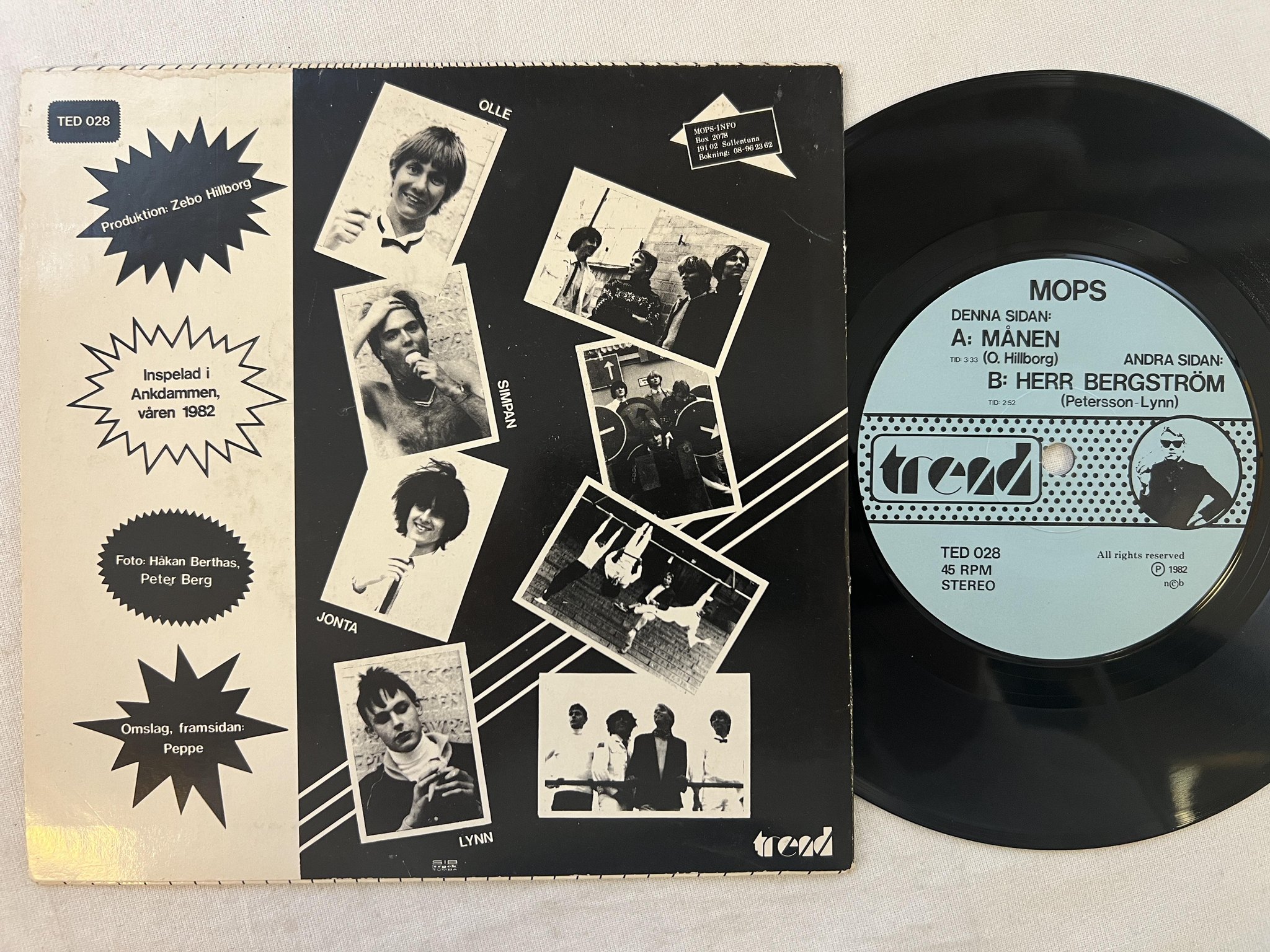 Omslagsbild för skivan MOPS månen 7"single Swe TREND TED 028 ** RARE POWER POP **