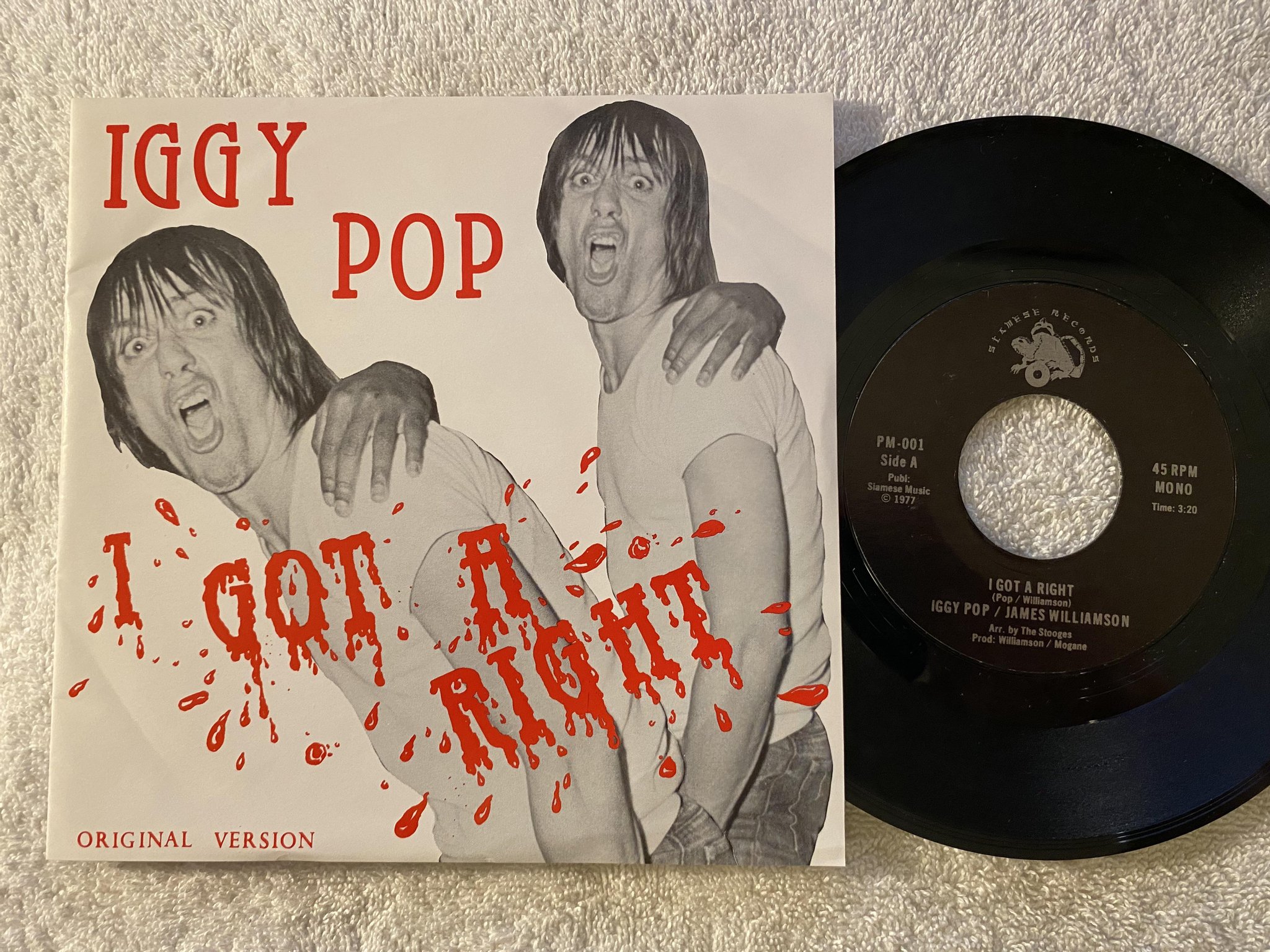 Omslagsbild för skivan IGGY POP & THE STÖÖGES I got a right 7"single -77 US PM-001 ** RARE **