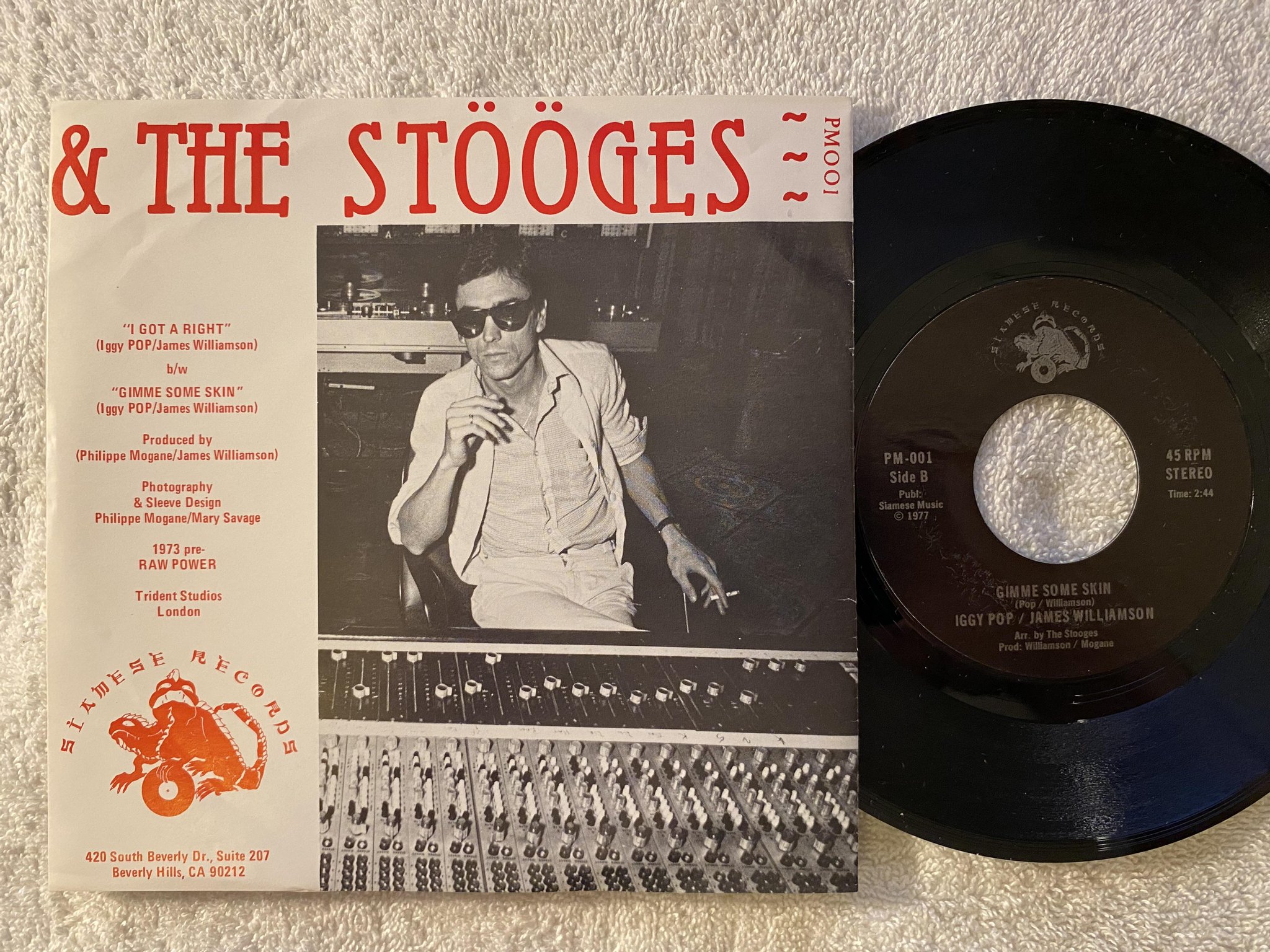 Omslagsbild för skivan IGGY POP & THE STÖÖGES I got a right 7"single -77 US PM-001 ** RARE **