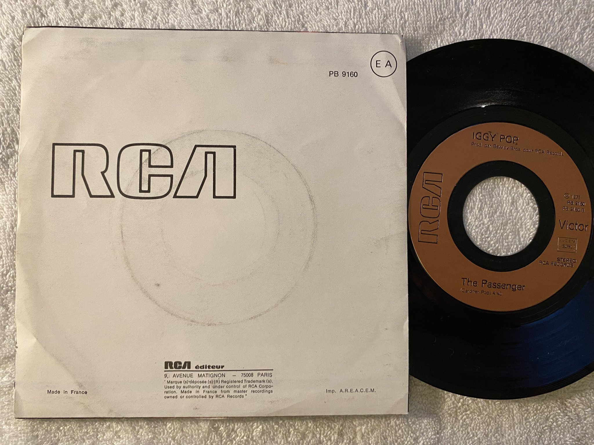 Omslagsbild för skivan IGGY POP the passengers 7"single -77 Fra RCA PB 9160 ** MEGA RARE **