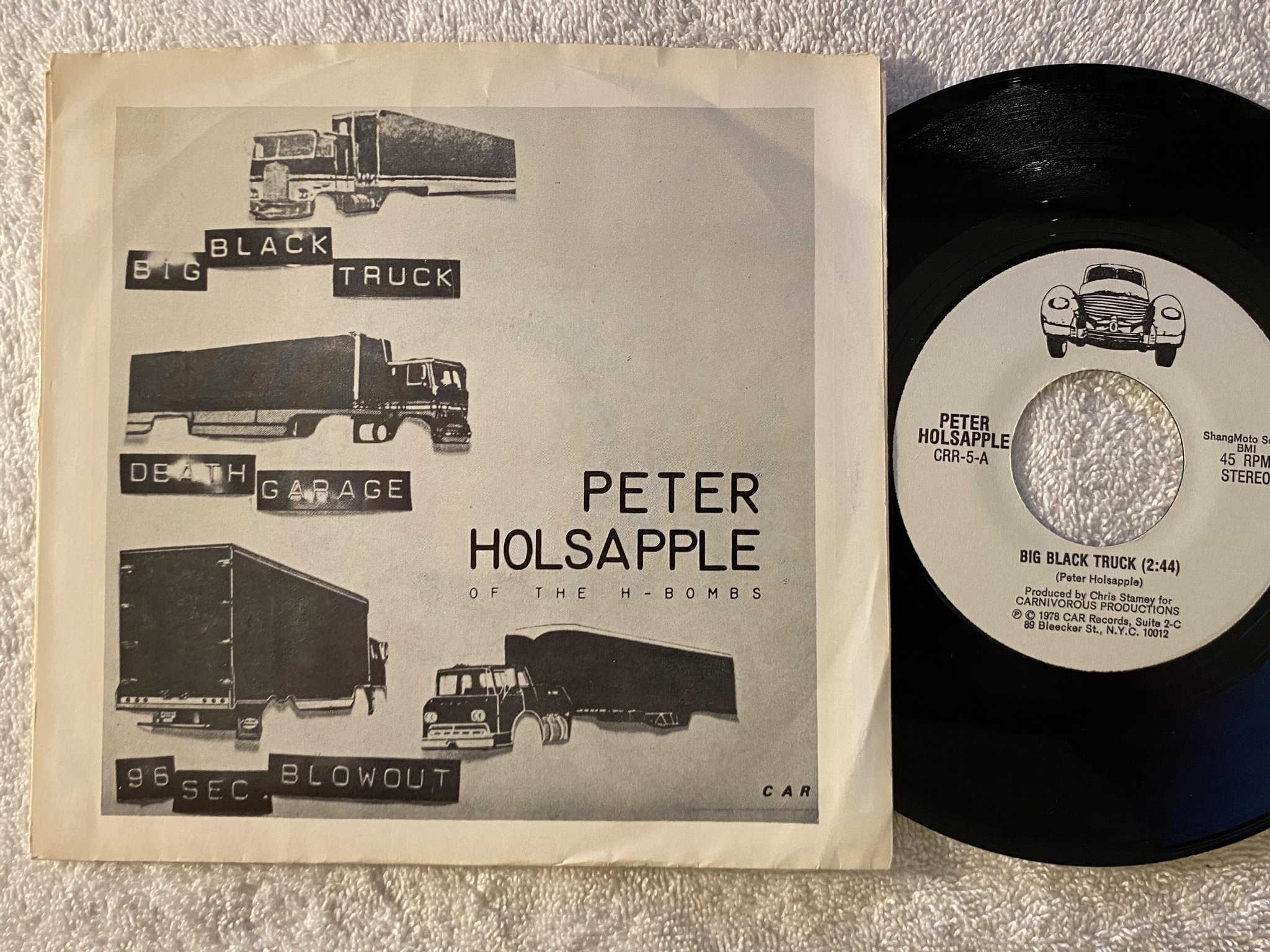 Omslagsbild för skivan PETER HOLSAPPLE big black truck 7" -78 US CAR CRR 5
