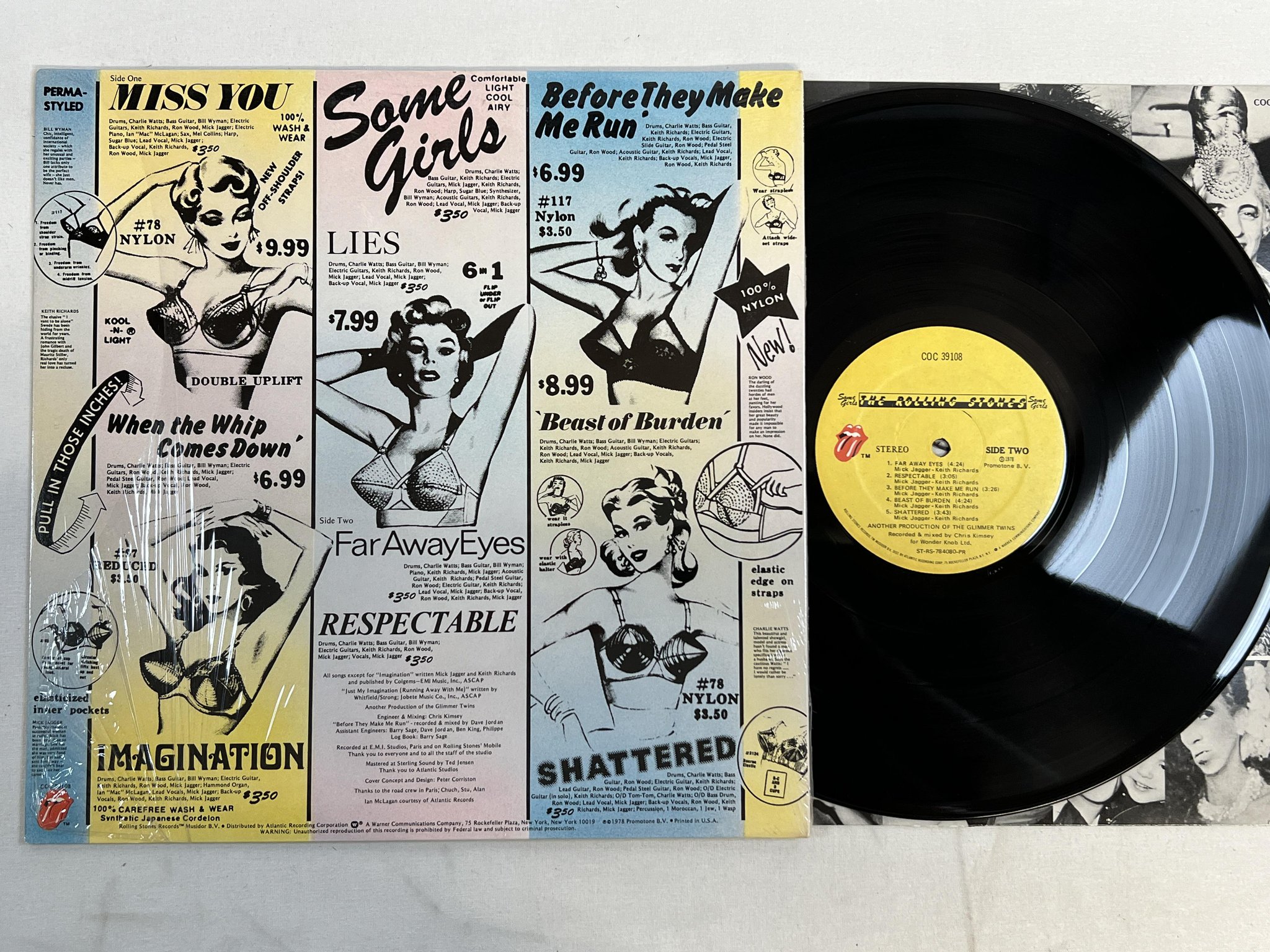 Omslagsbild för skivan ROLLING STONES some girls LP -78 US COC 39108 *** RARE US PRESSING **