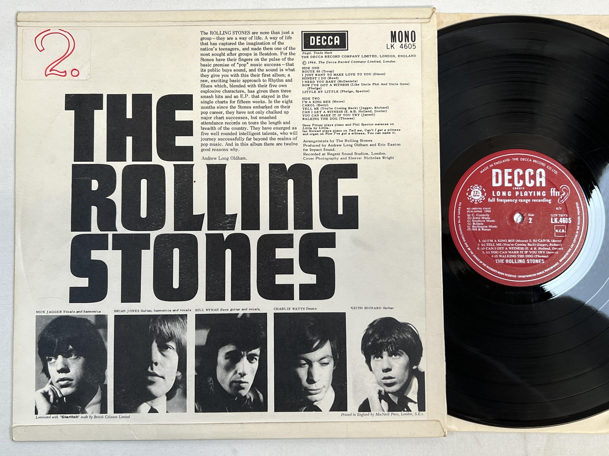 Omslagsbild för skivan ROLLING STONES s/t LP UK DECCA mono LK 4605 ** debute **