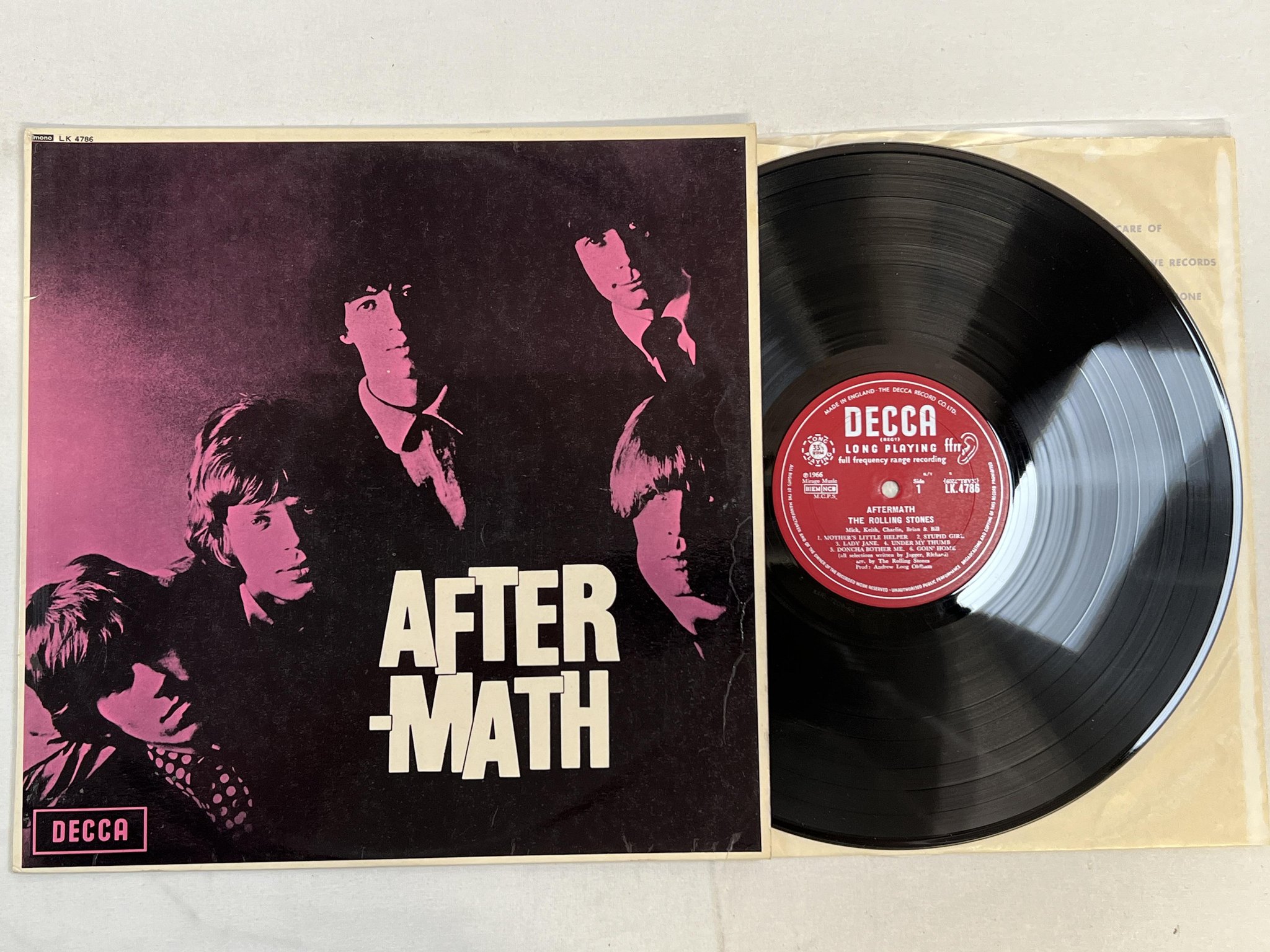 Omslagsbild för skivan ROLLING STONES aftermath LP UK DECCA mono LK 4786