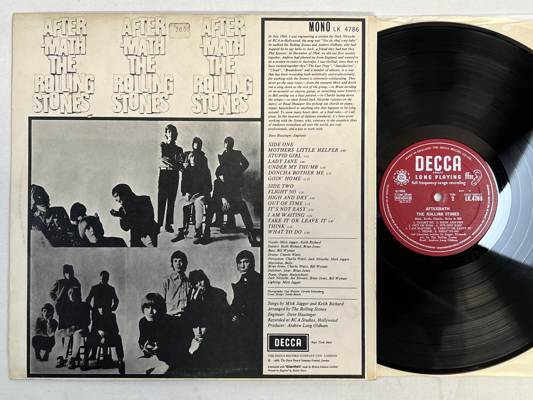 Omslagsbild för skivan ROLLING STONES aftermath LP UK DECCA mono LK 4786