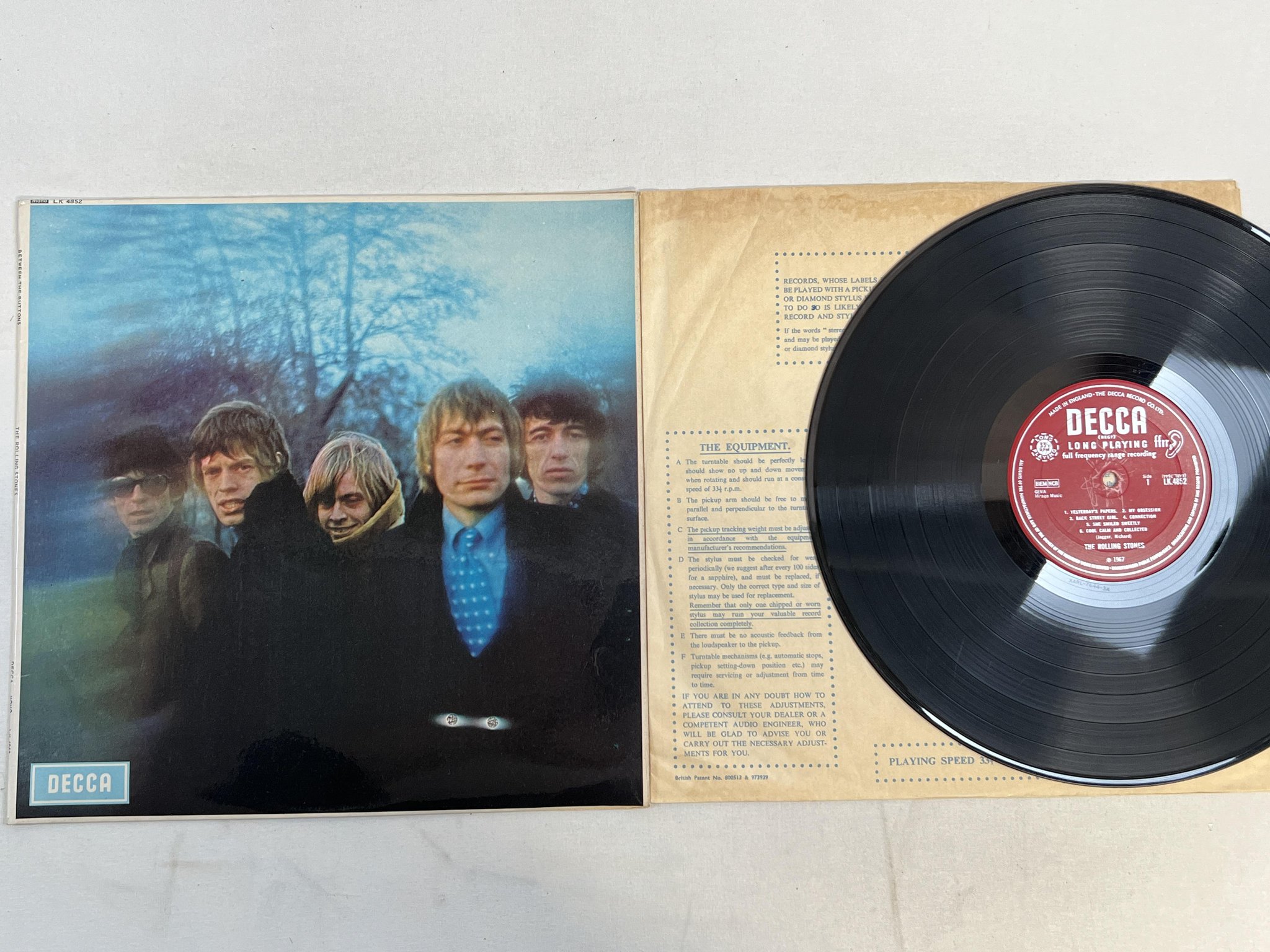 Omslagsbild för skivan ROLLING STONES between the buttons LP UK DECCA mono LK4852