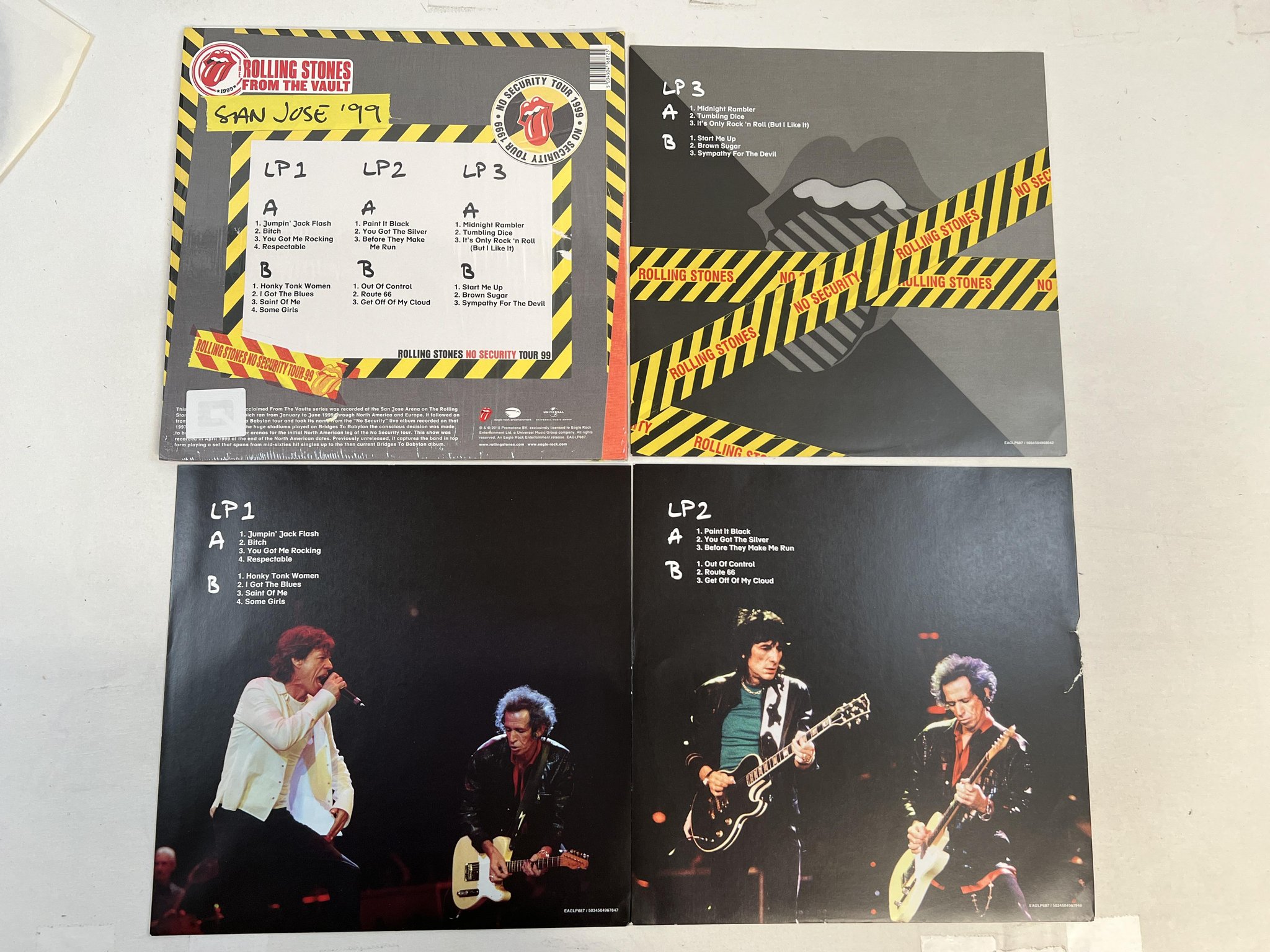 Omslagsbild för skivan ROLLING STONES No Security. San Jose '99 3xLP 2018 EAGLP687