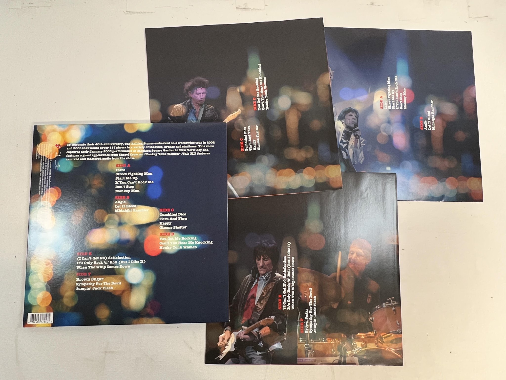 Omslagsbild för skivan ROLLING STONES Licked Live In NY 3xLP 2022 00602445175505 ** WHITE VINYL **