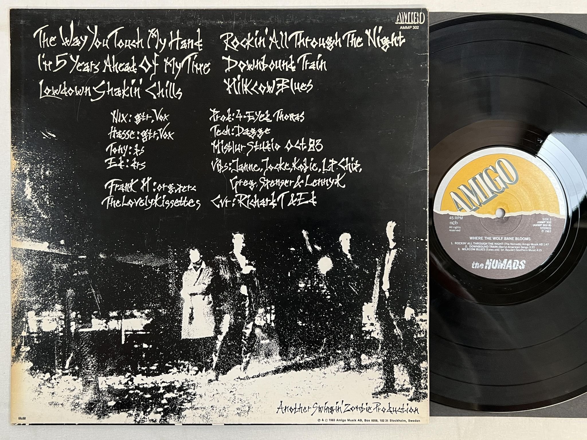 Omslagsbild för skivan THE NOMADS Where The Wolf Bane Blooms LP -83 Swe AMIGO AMMP 302