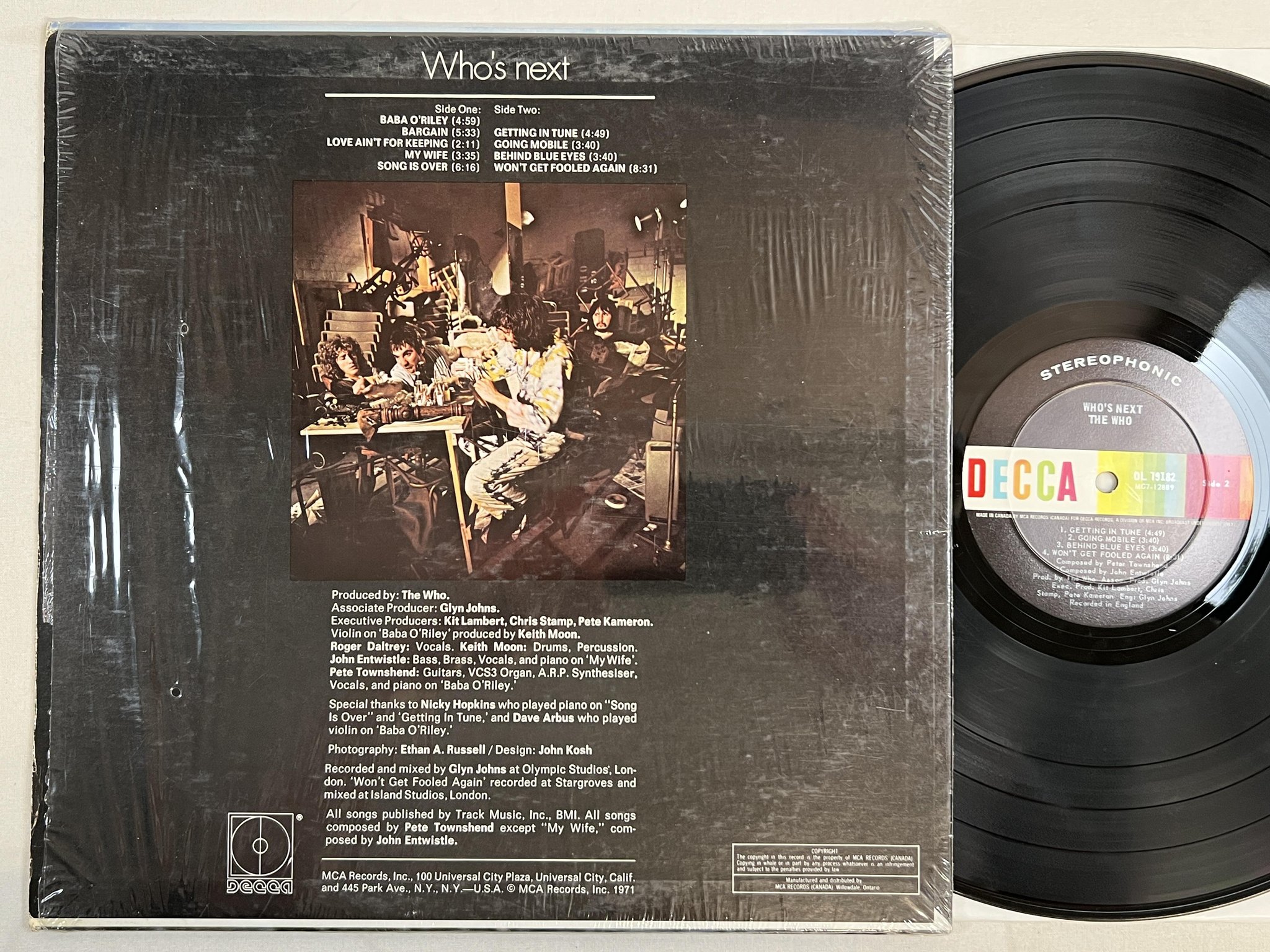 Omslagsbild för skivan THE WHO who's next LP -71 US DECCA DL 79182