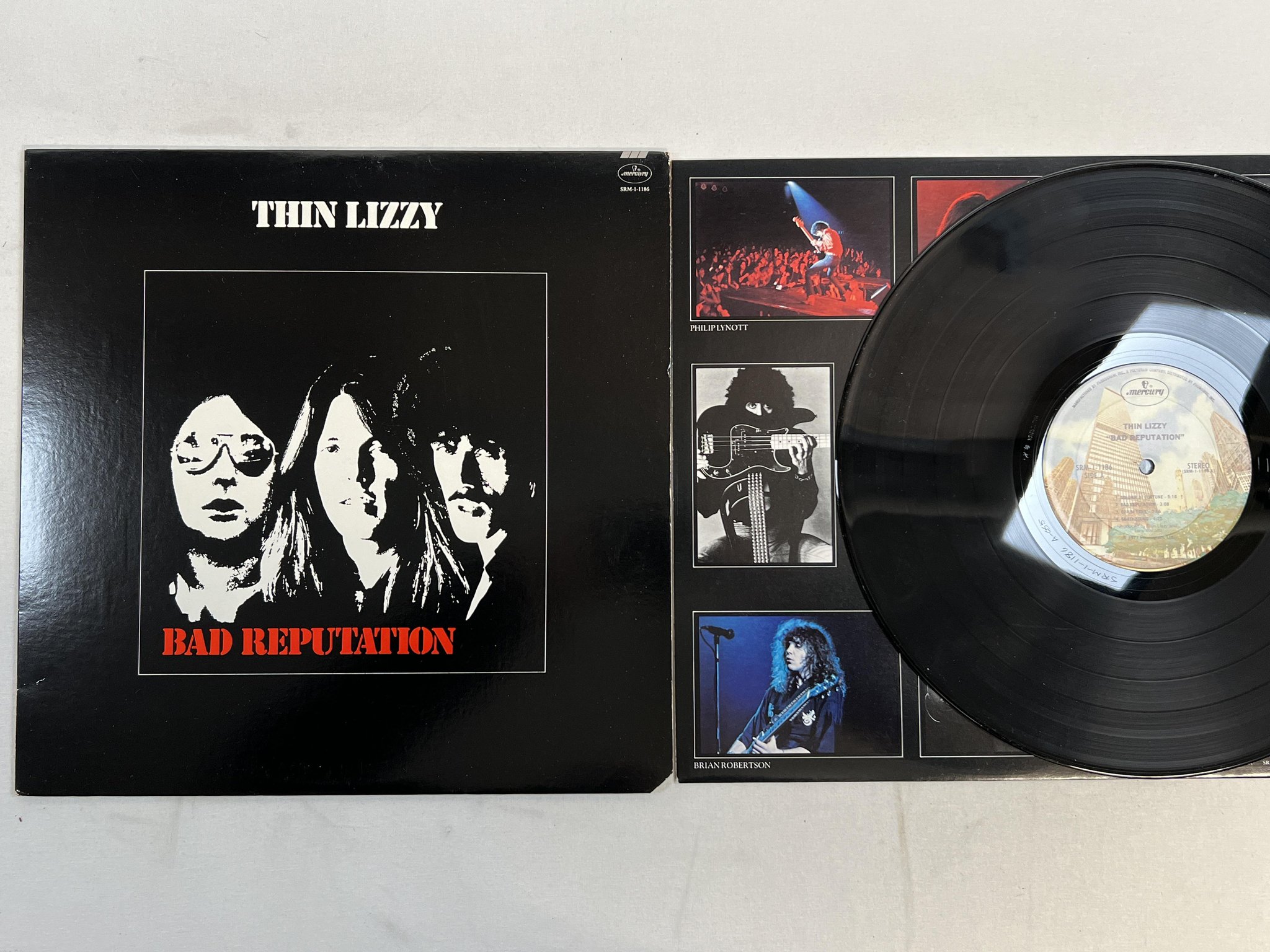 Omslagsbild för skivan THIN LIZZY bad reputation LP -77 US MERCURY SRM-1-1186