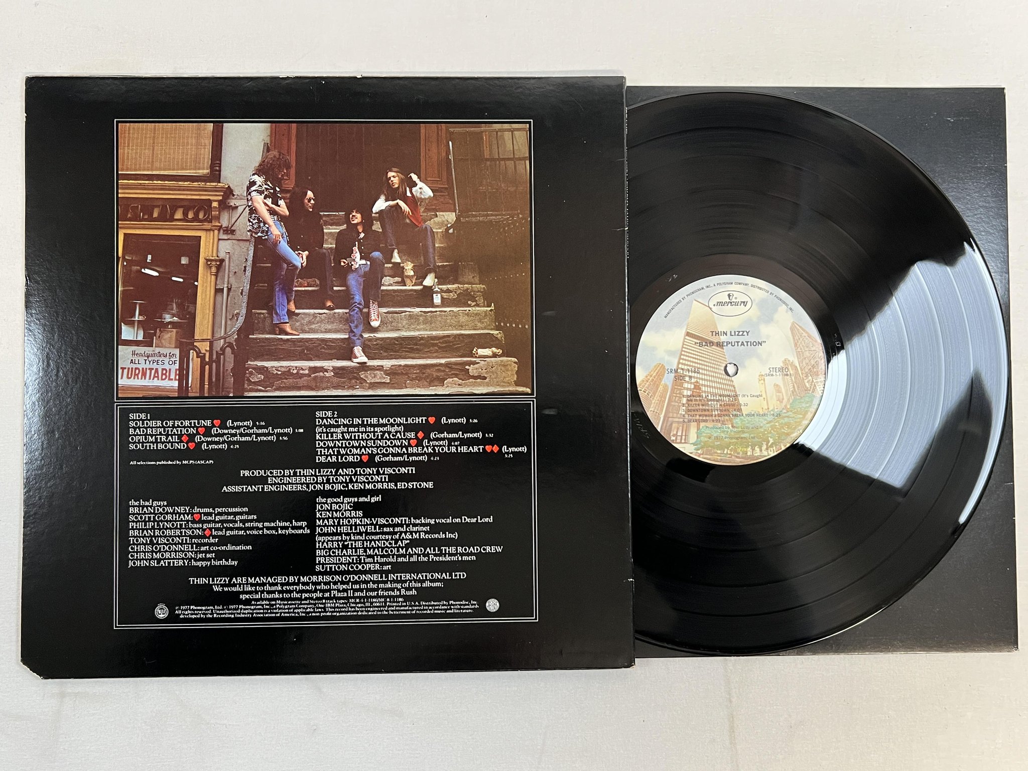 Omslagsbild för skivan THIN LIZZY bad reputation LP -77 US MERCURY SRM-1-1186