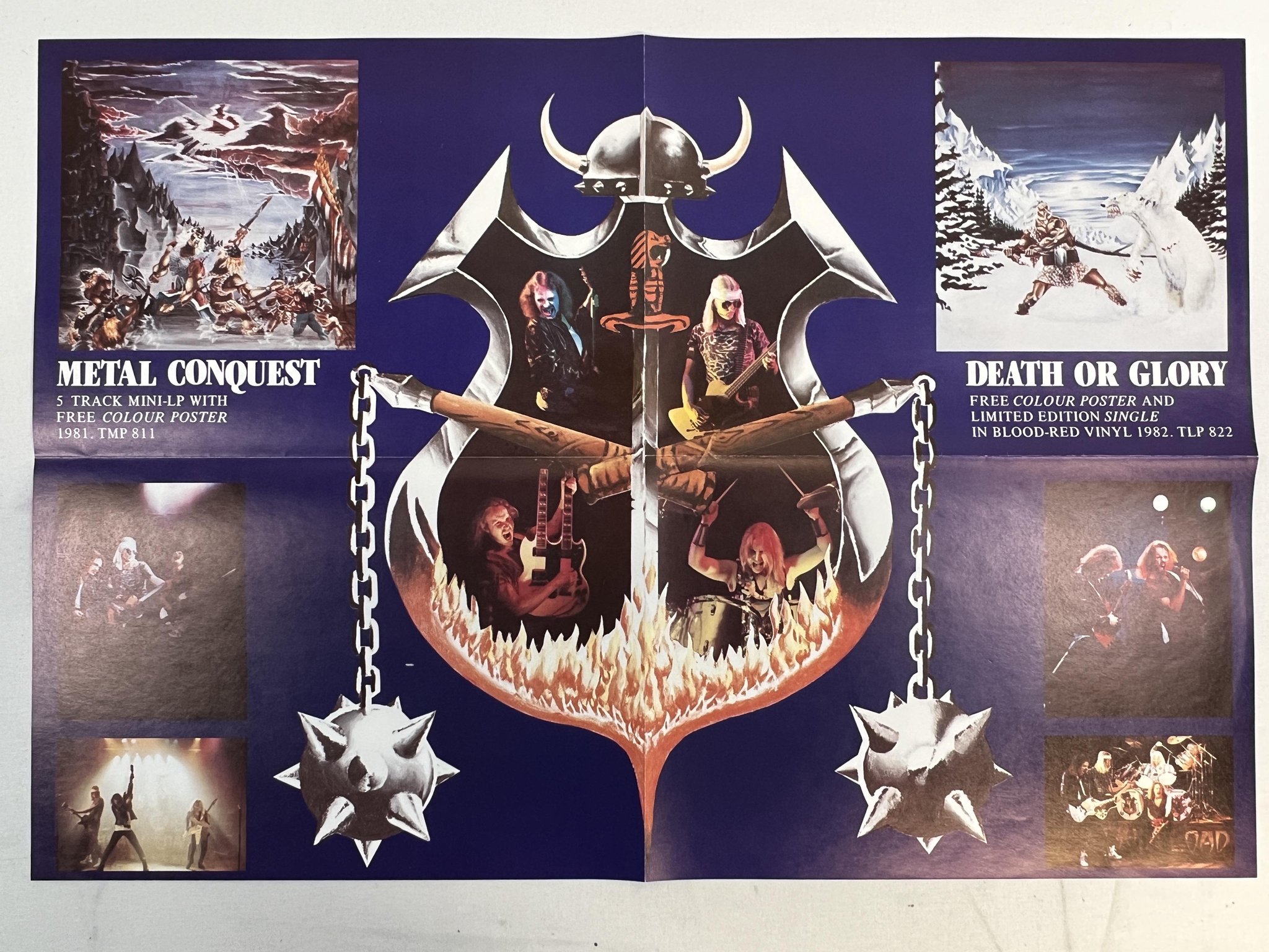 Omslagsbild för skivan HEAVY LOAD death or glory LP + 7"single -82 Swe THUNDERLOAD TLP 822 ** POSTER **