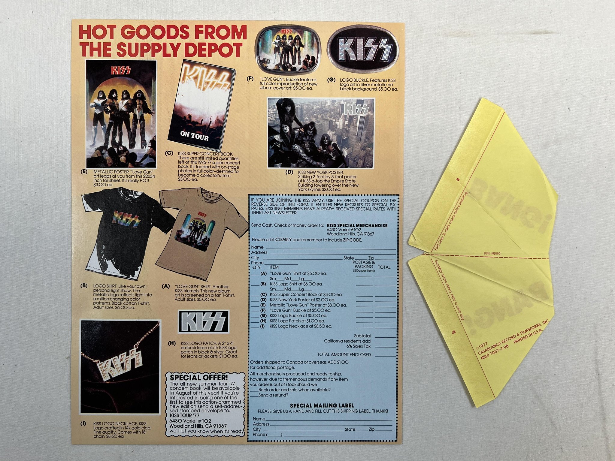 Omslagsbild för skivan KISS love gun LP -77 US CASABLANCA NBLP 7057 ** W/ INSERTS **