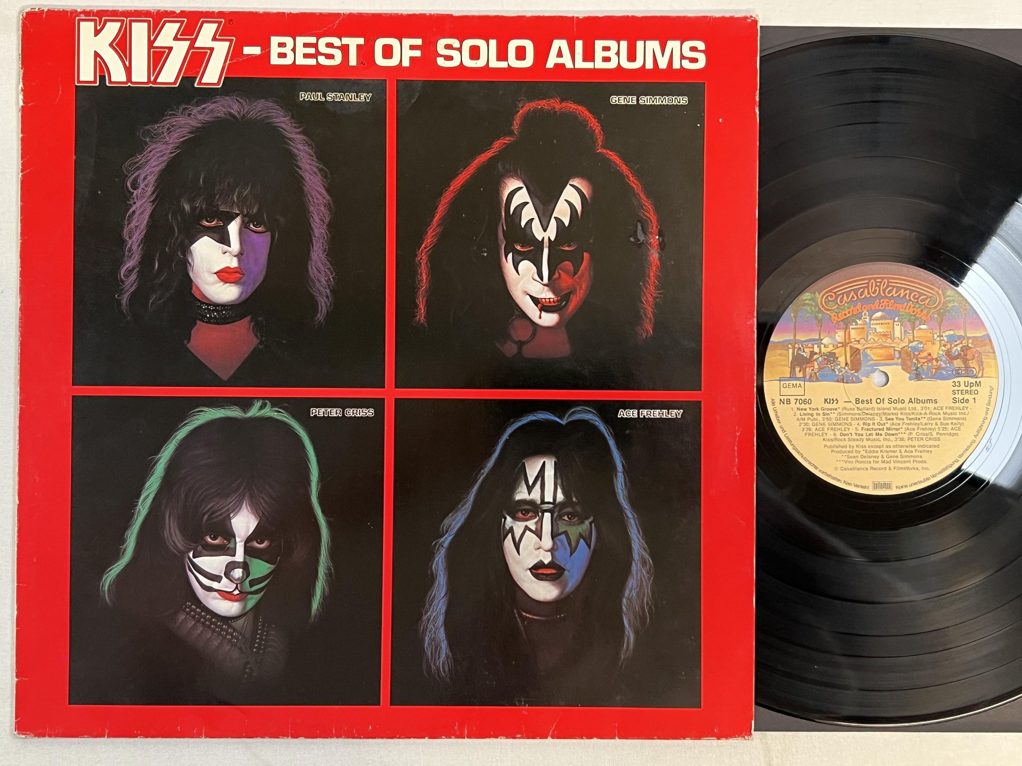 Omslagsbild för skivan KISS best of solo albums LP Ger CASABLANCA NB 7060