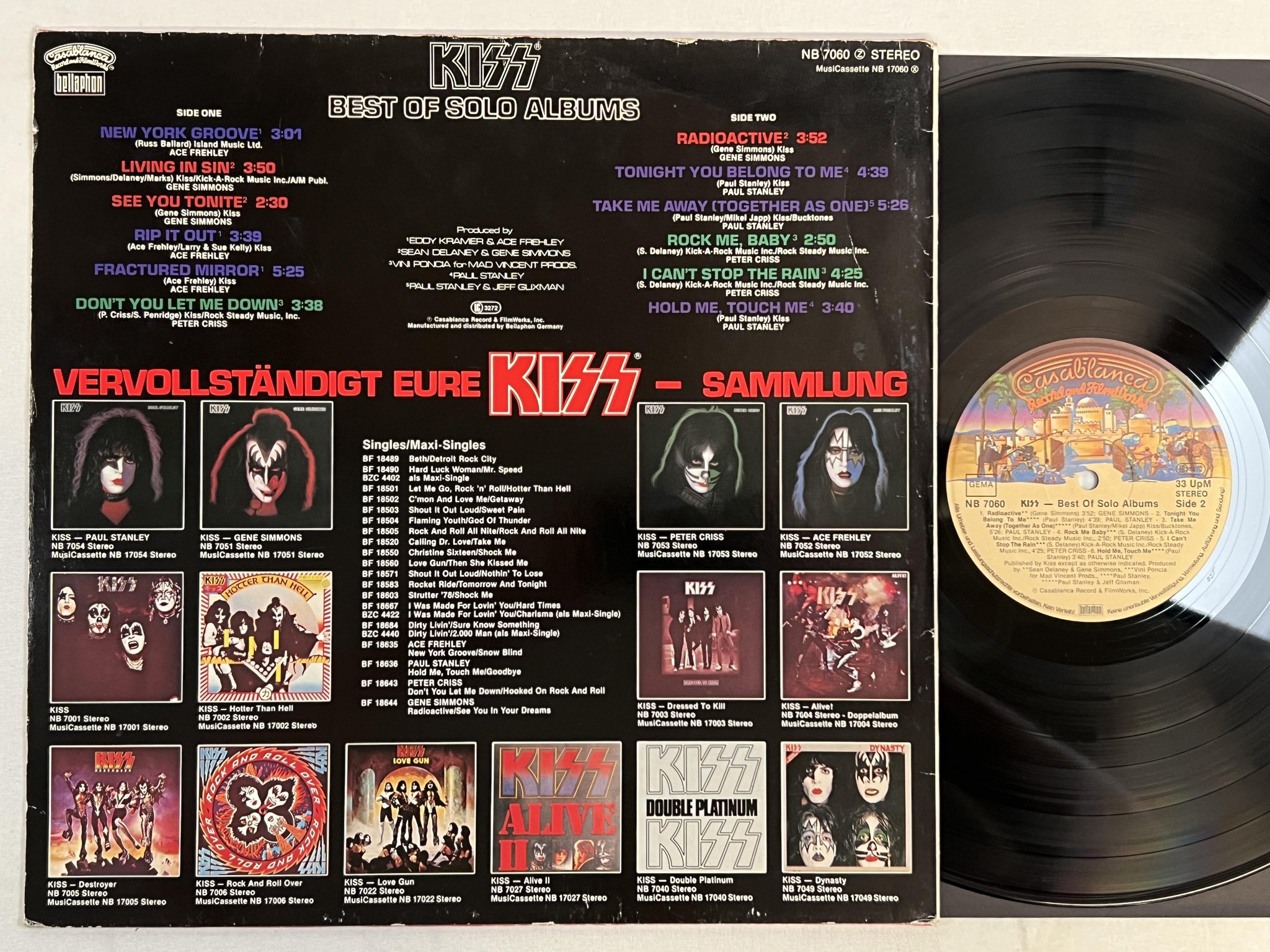 Omslagsbild för skivan KISS best of solo albums LP Ger CASABLANCA NB 7060