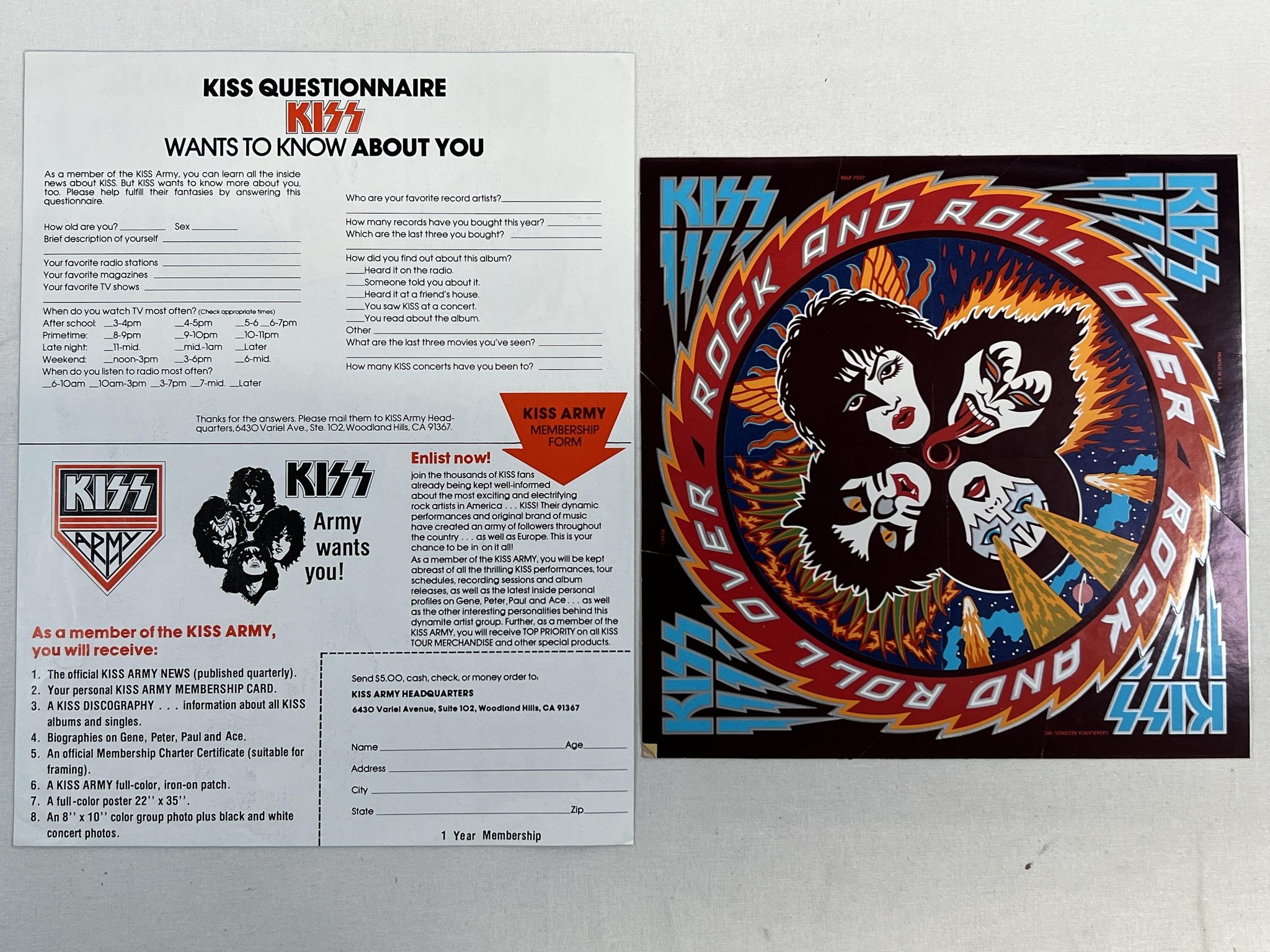 Omslagsbild för skivan KISS rock and roll over LP -76 US CASABLANCA NBLP 7037 **'' PROMO COPY ''**