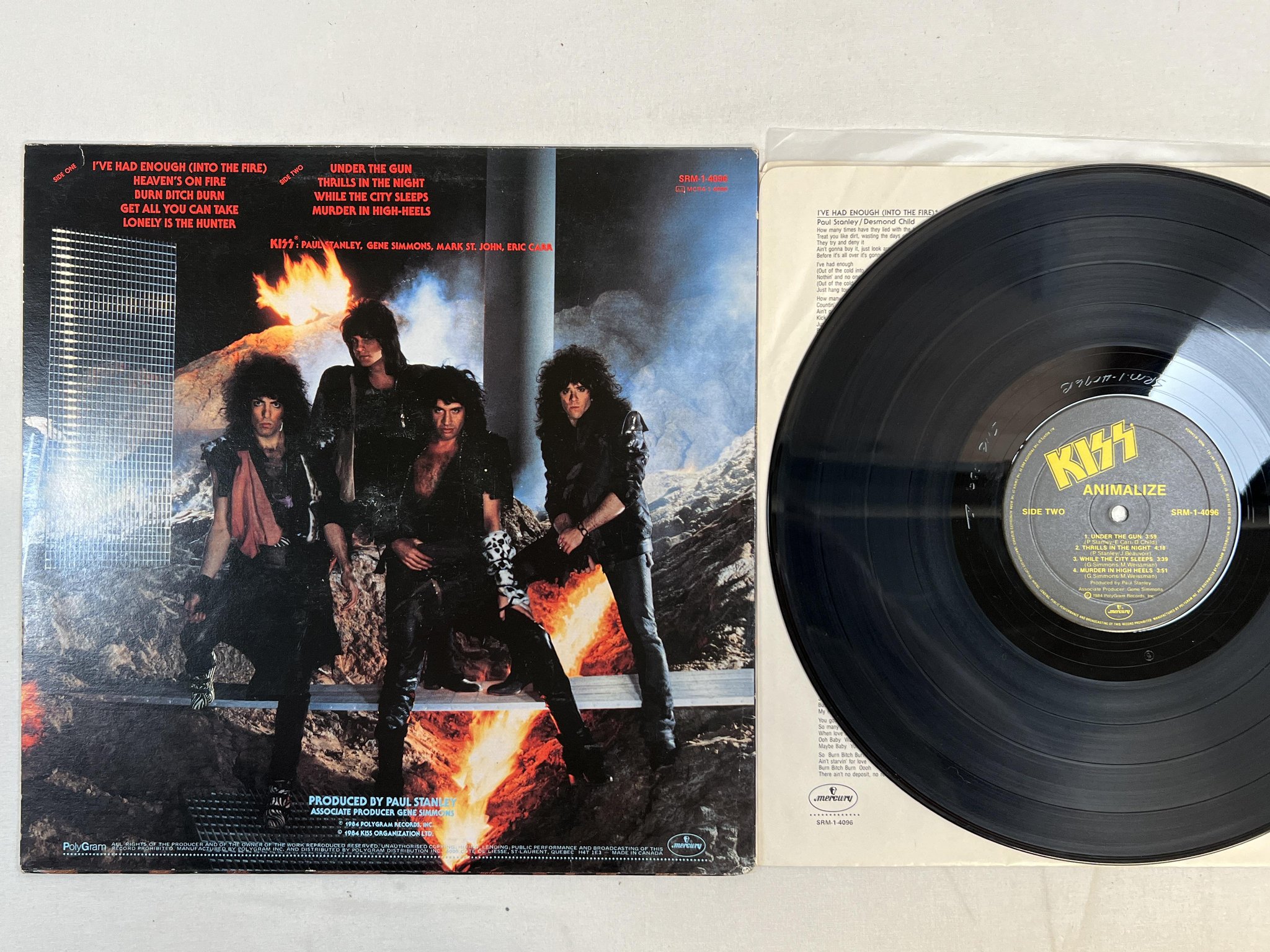 Omslagsbild för skivan KISS animalize LP -84 Can MERCURY SRM-1-4096