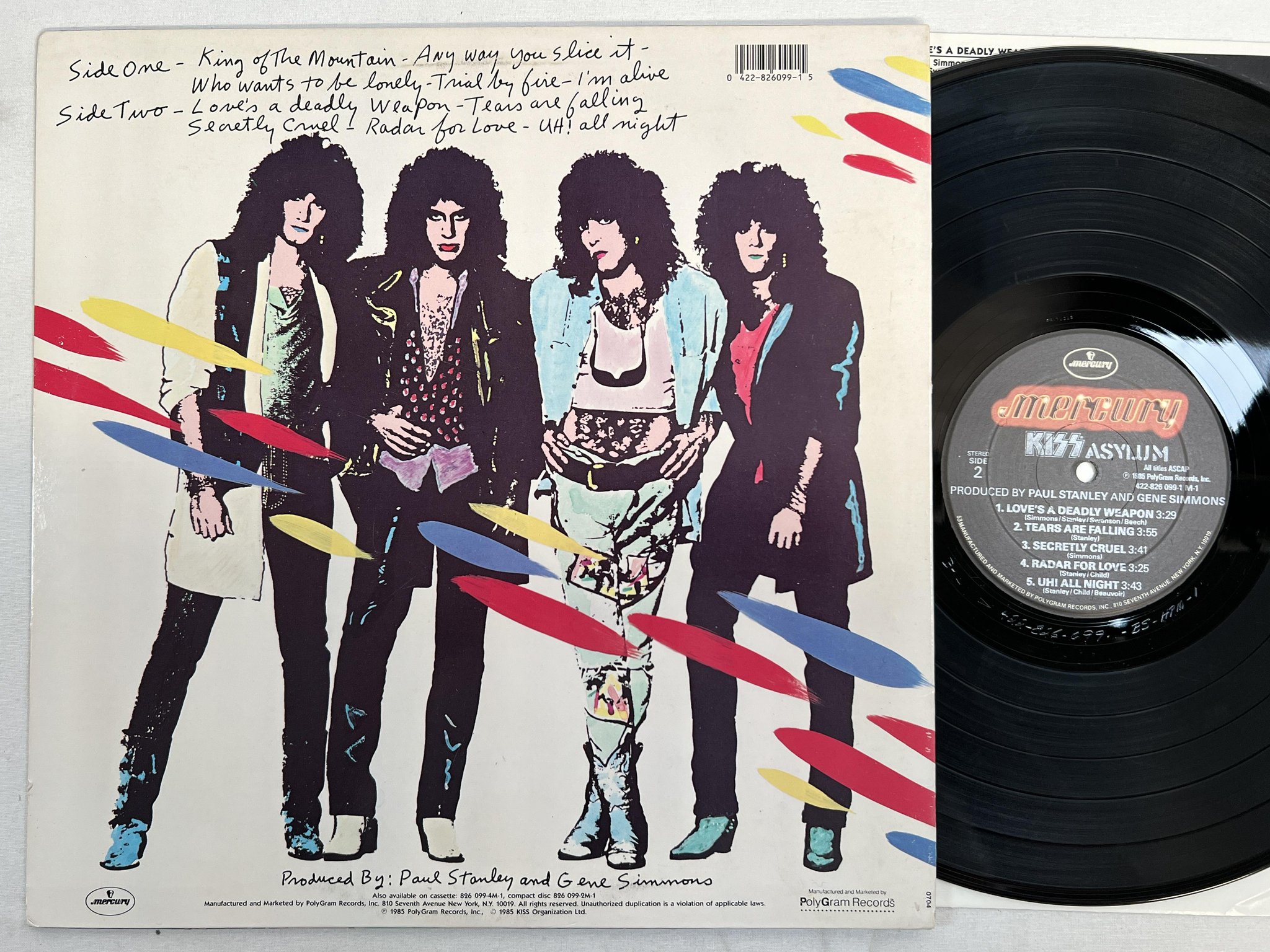 Omslagsbild för skivan KISS asylum LP -85 US MERCURY 422-826099-1 M-1