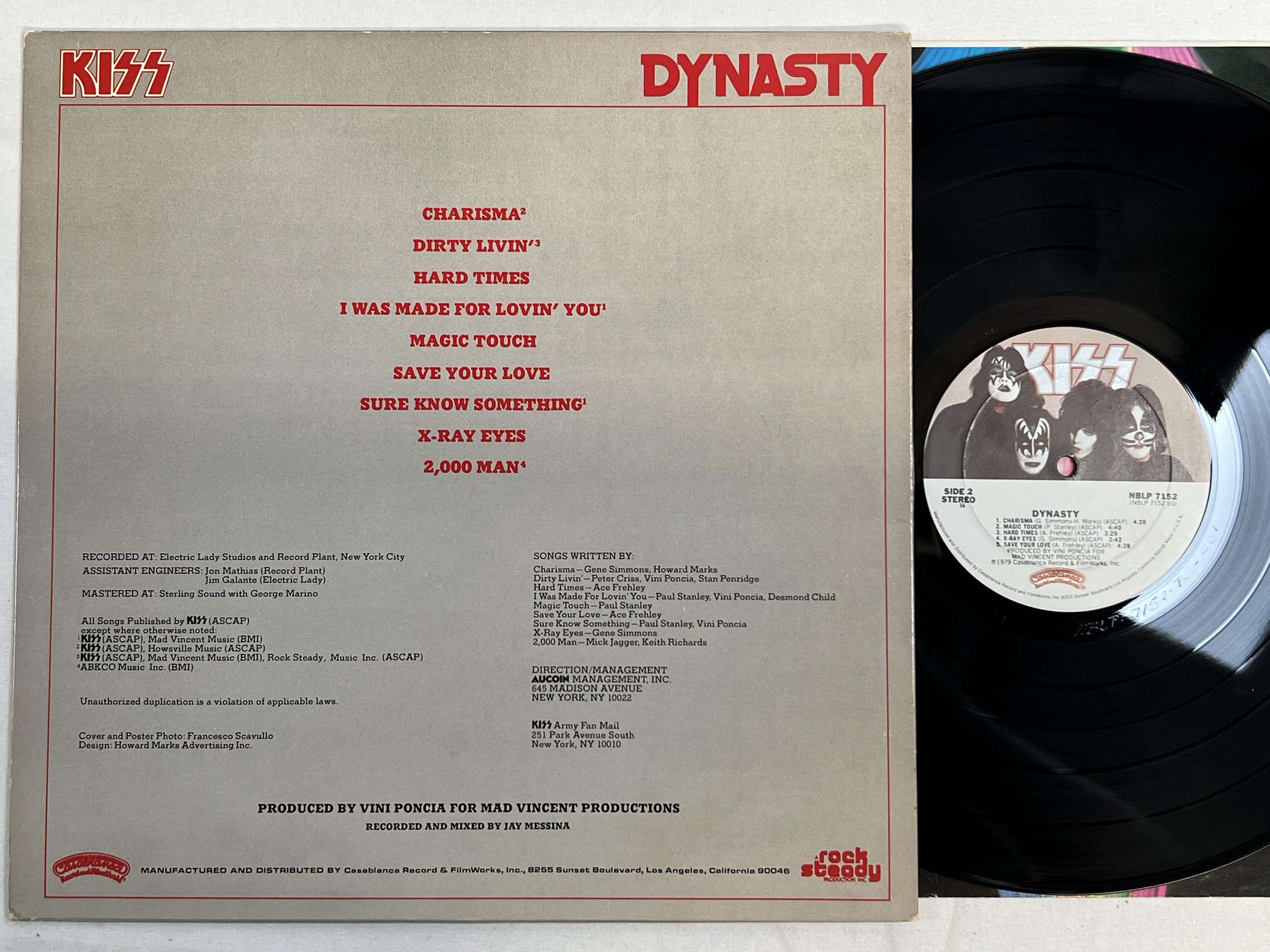 Omslagsbild för skivan KISS dynasty LP -79 US CASABLANCA NBLP 7152 ** poster **