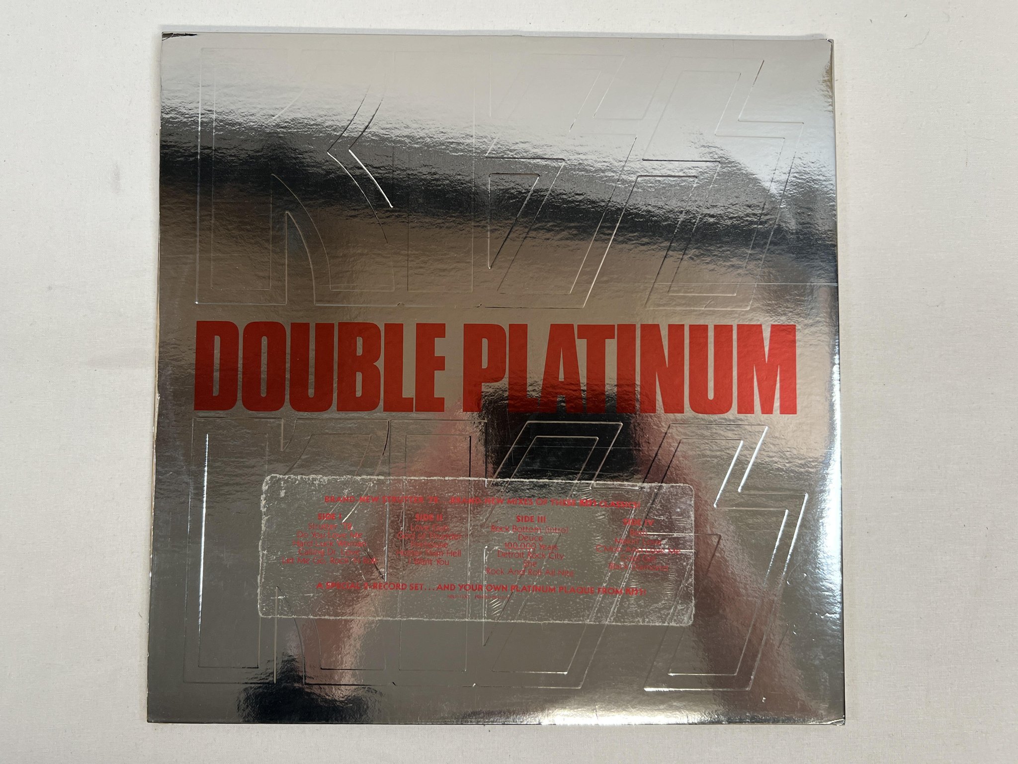Omslagsbild för skivan KISS double platinum 2xLP -78 US CASABLANCA NBLP 7100-2