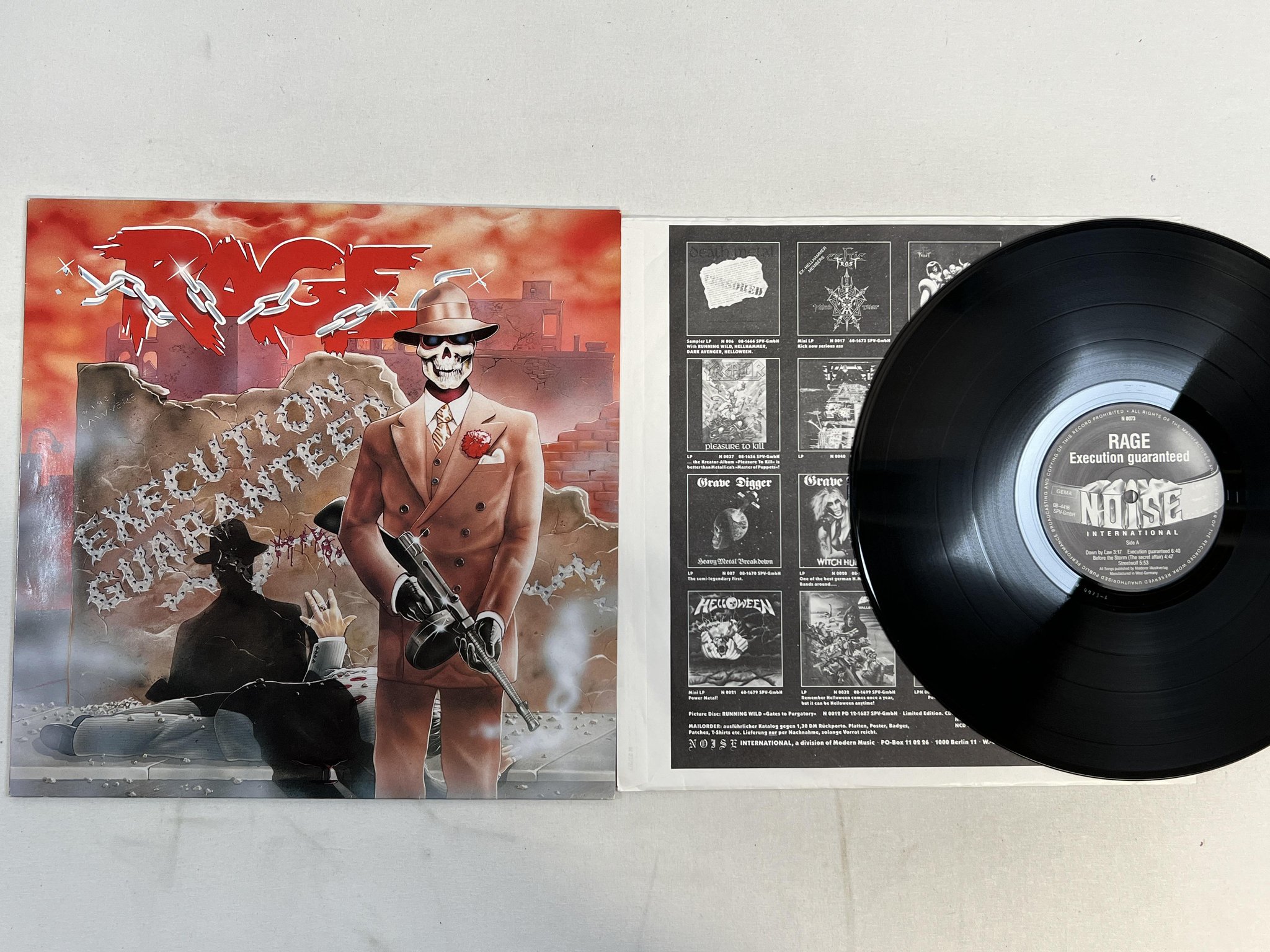 Omslagsbild för skivan RAGE execution guaranteed LP -87 Ger NOISE INTERNATIONAL N 0073
