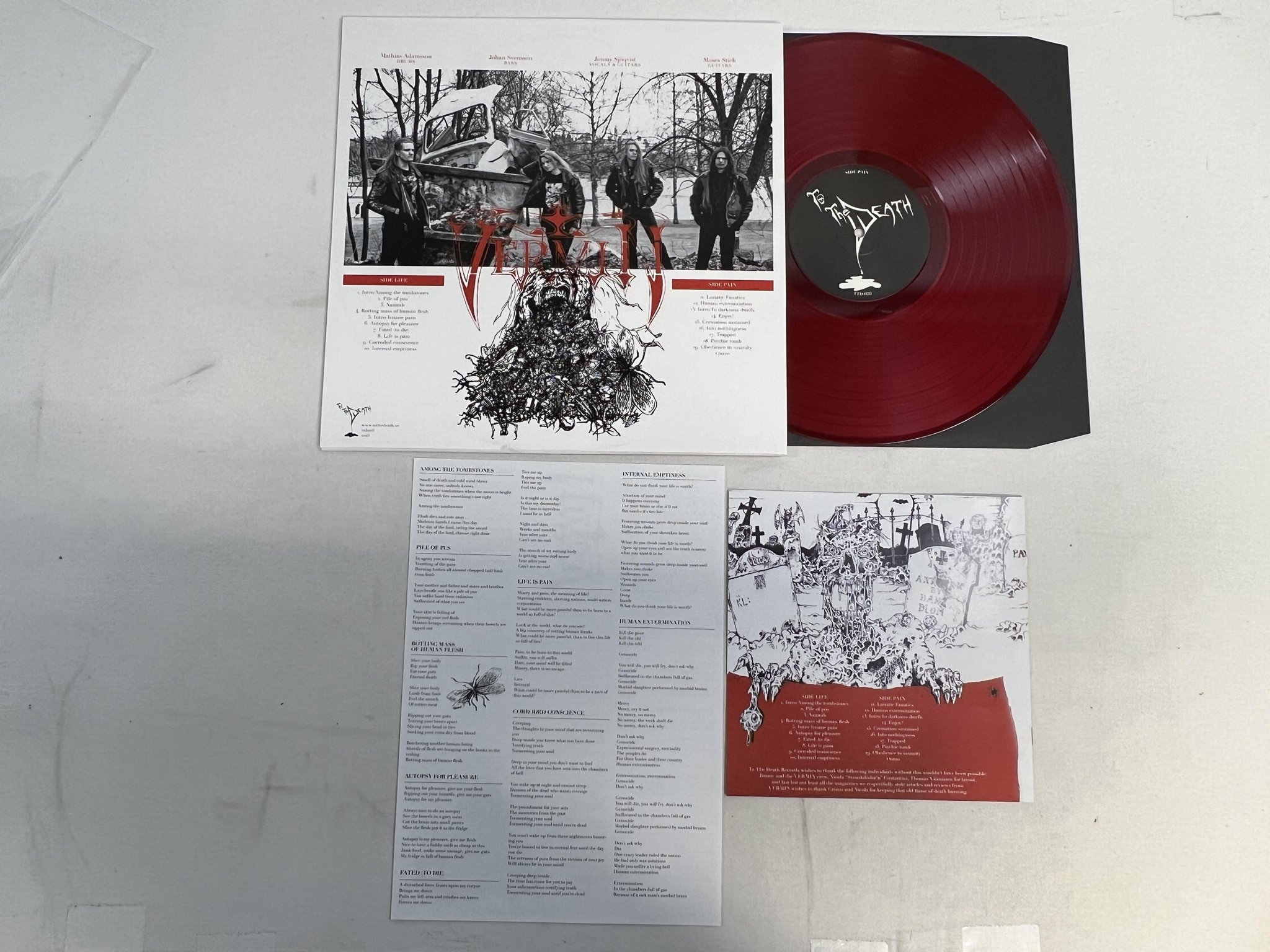 Omslagsbild för skivan VERMIN Life Is Pain LP 2015 Swe TO THE DEATH TTD 026 ** death metal **