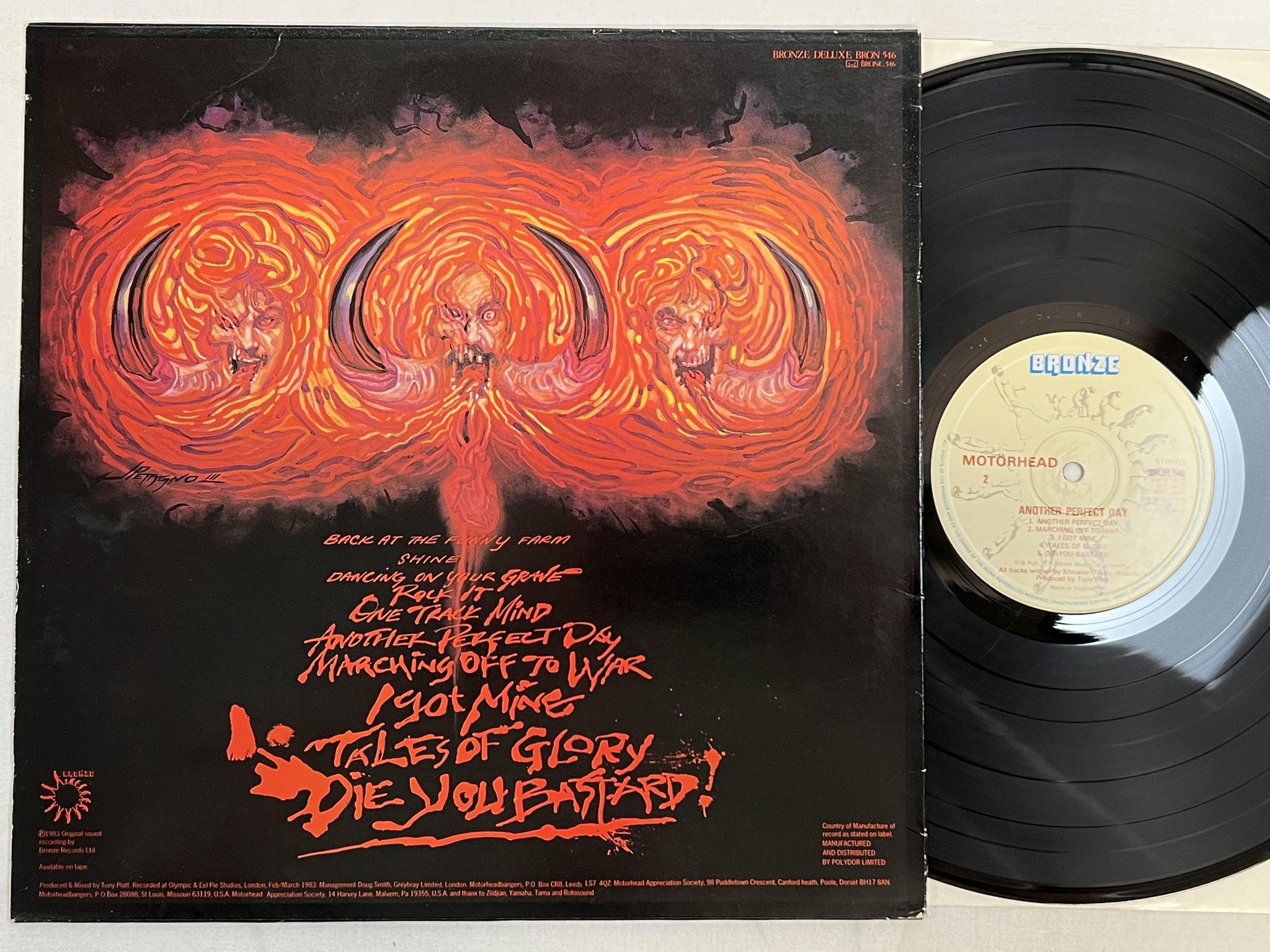 Omslagsbild för skivan MOTÖRHEAD another perfect day LP -83 BRON 546