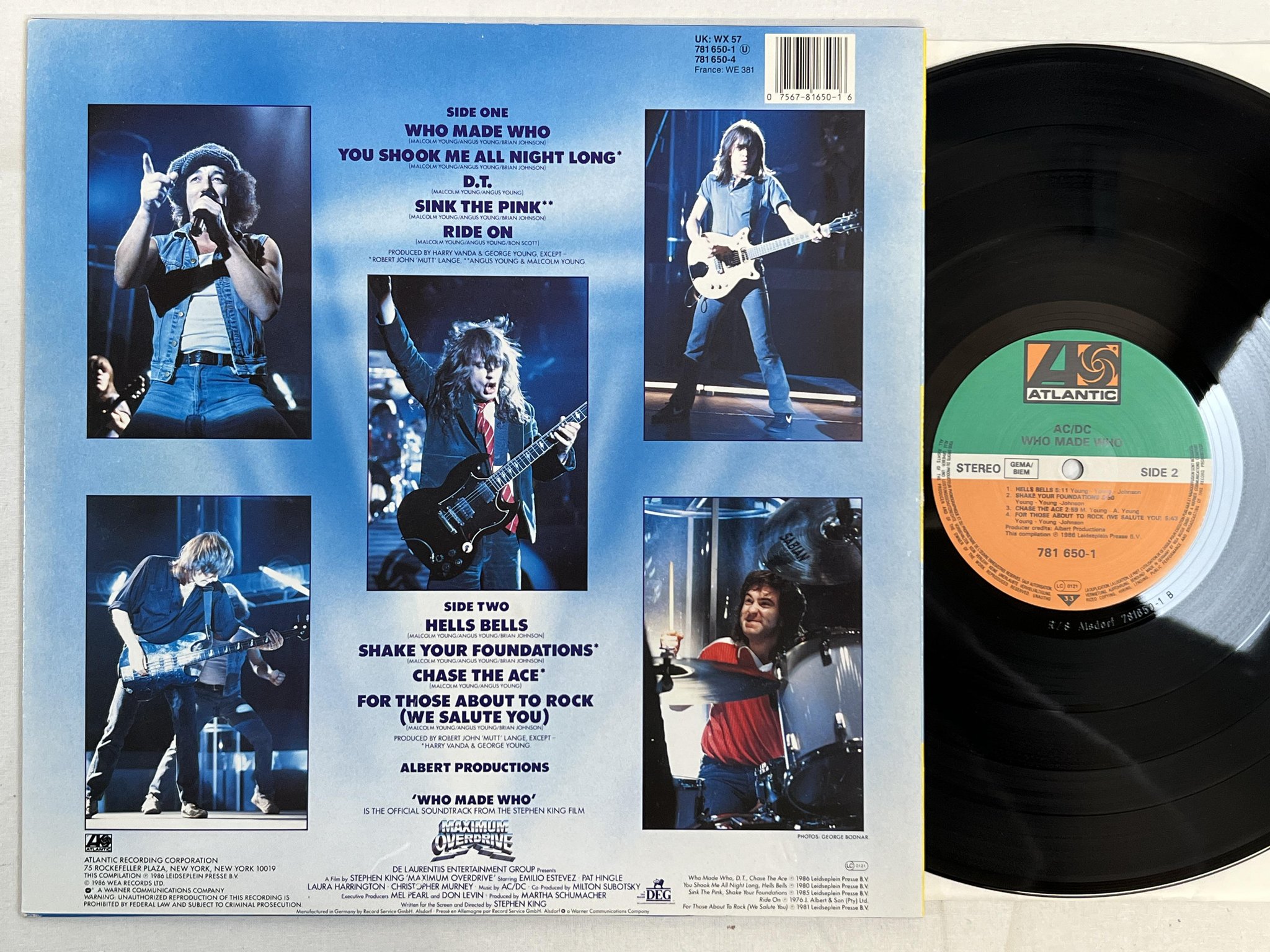 Omslagsbild för skivan AC/DC who made who LP -86 Ger ATLANTIC 781650-1