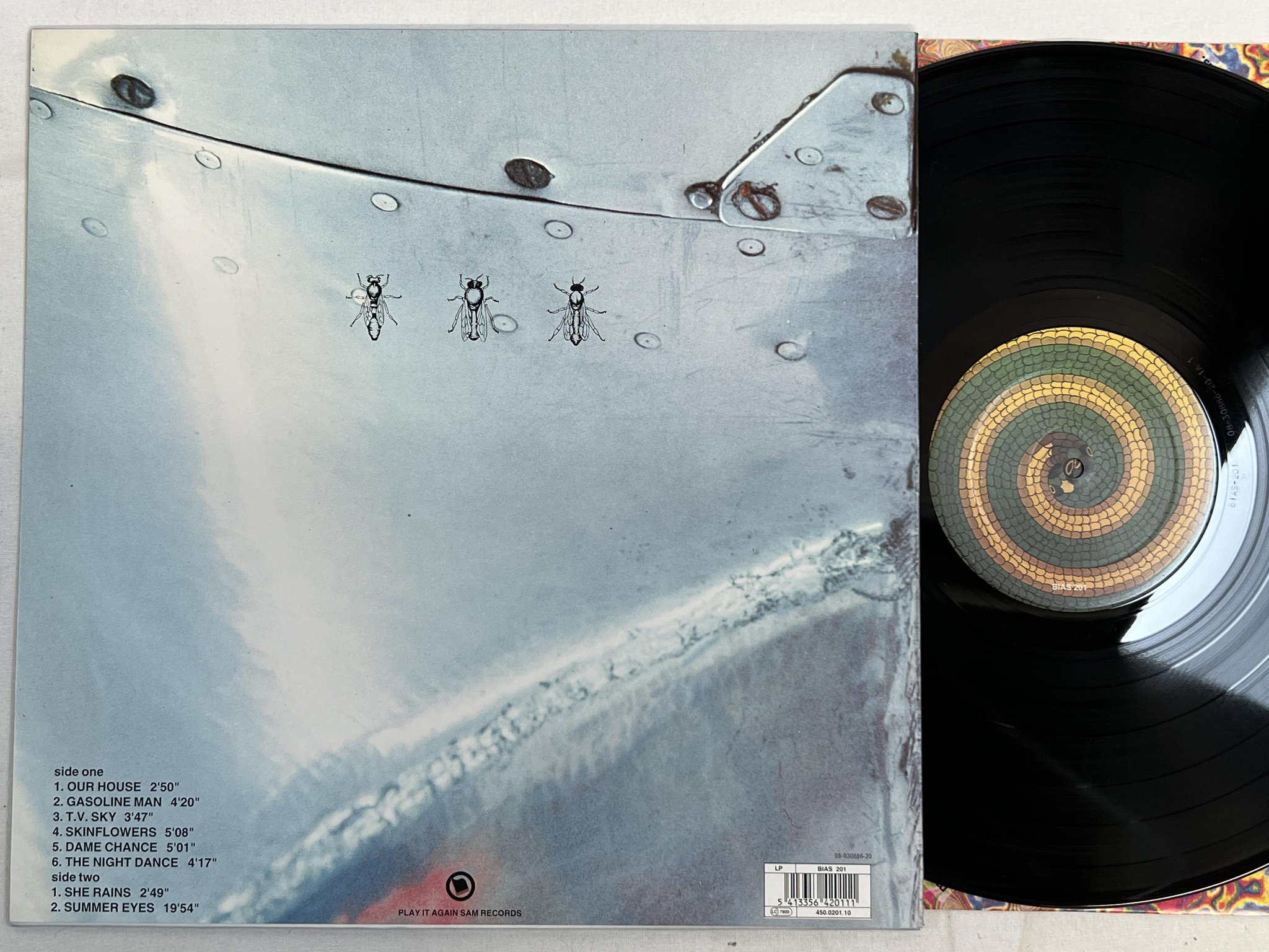 Omslagsbild för skivan THE YOUNG GODS T.V. Sky LP -92 play it again sam BIAS 201