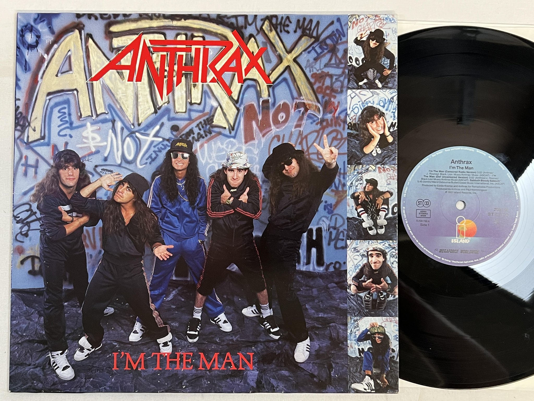 Omslagsbild för skivan ANTHRAX I'm the man LP -87 Hol ISLAND 208 786