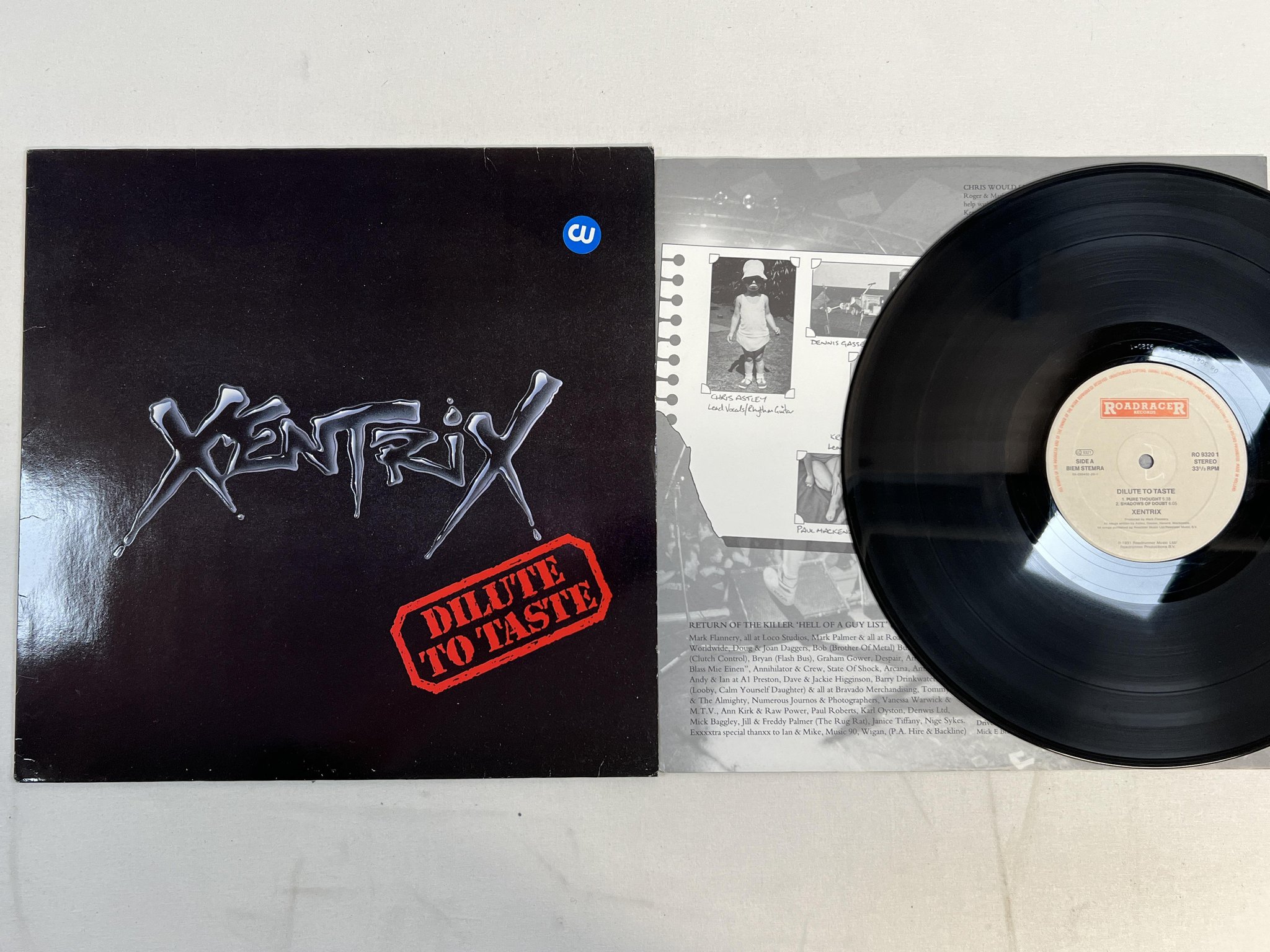Omslagsbild för skivan XENTRIX dilute to taste LP -91 Hol ROADRUNNER RO 93201