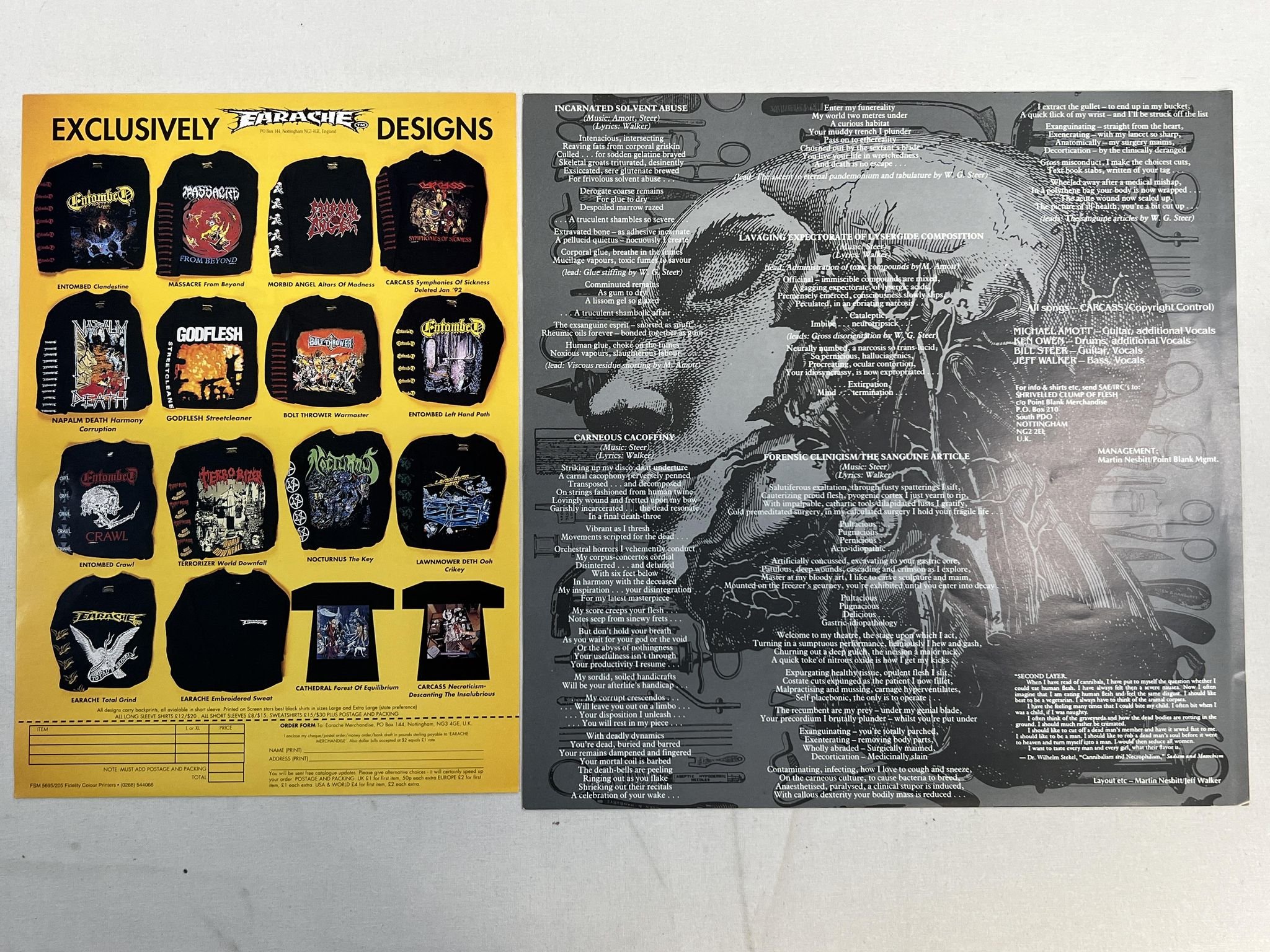 Omslagsbild för skivan CARCASS Necroticism - Descanting The Insalubrious LP -91 UK EARACHE MOSH 42 rare