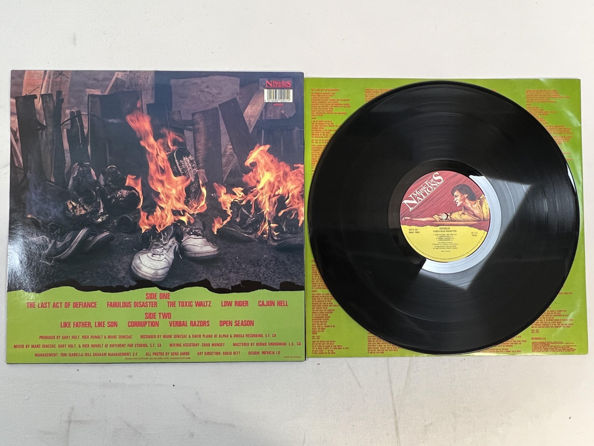 Omslagsbild för skivan EXODUS Fabulous Disaster LP -89 MUSIC FOR NATIONS MFN 90