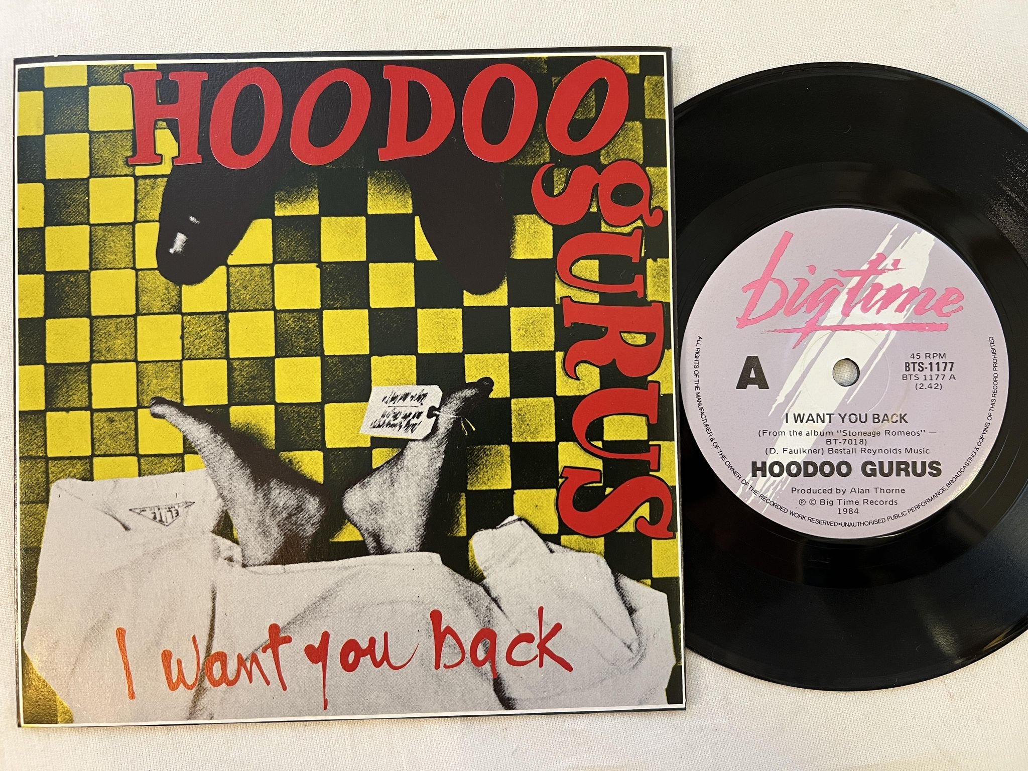 Omslagsbild för skivan HOODOO GURUS I want you back 7"single -84 Australia BIG TIME BTS 1177