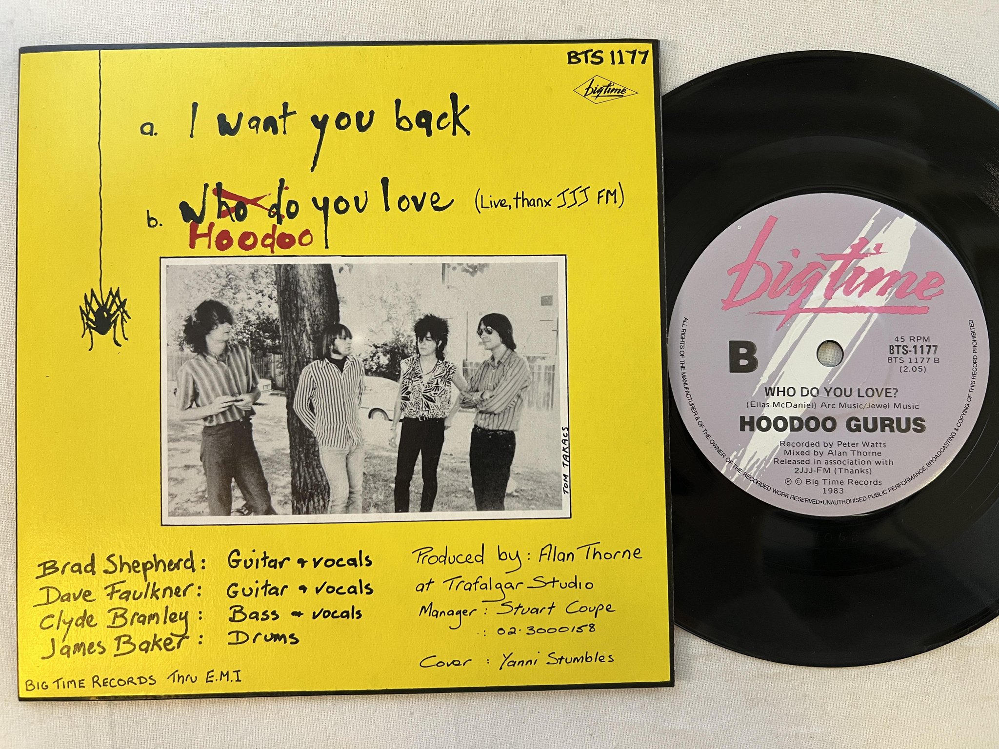 Omslagsbild för skivan HOODOO GURUS I want you back 7"single -84 Australia BIG TIME BTS 1177