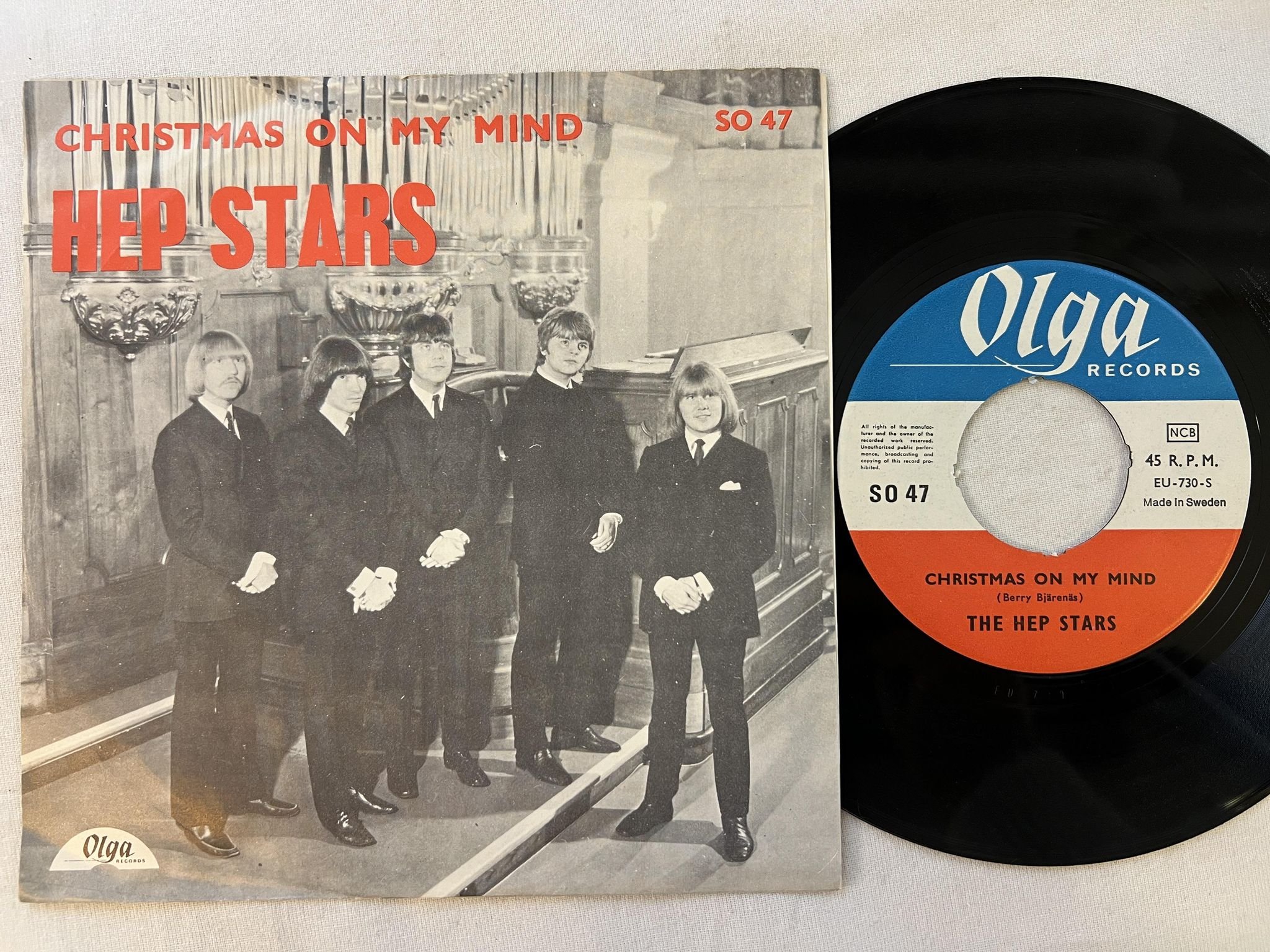 Omslagsbild för skivan THE HEP STARS Christmas On My Mind 7"single -67 OLGA SO 47