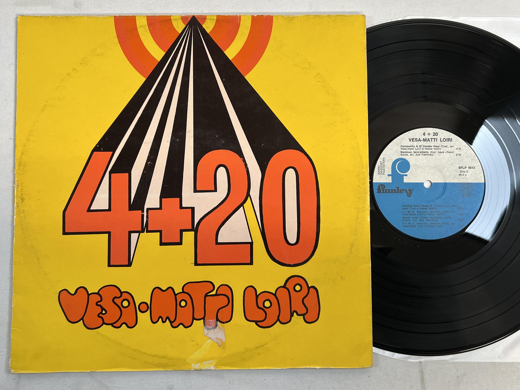 Omslagsbild för skivan VESA-MATTI LOIRI 4 + 20 LP -71 Finland FINNLEVY SFLP 9513 "Coming Home Baby"
