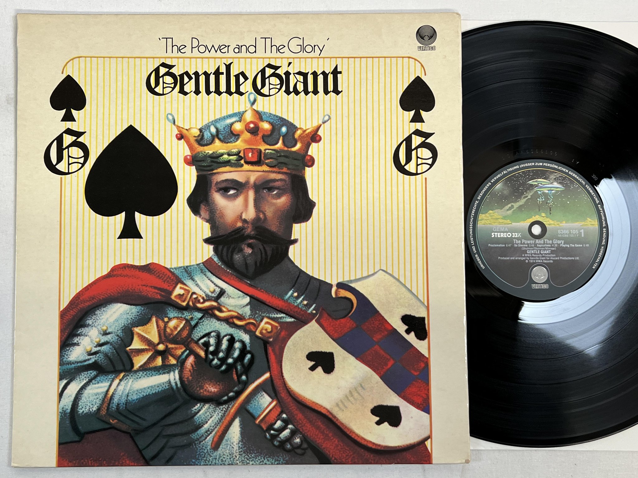 Omslagsbild för skivan GENTLE GIANT the power and the glory LP -74 Ger VERTIGO 6366105