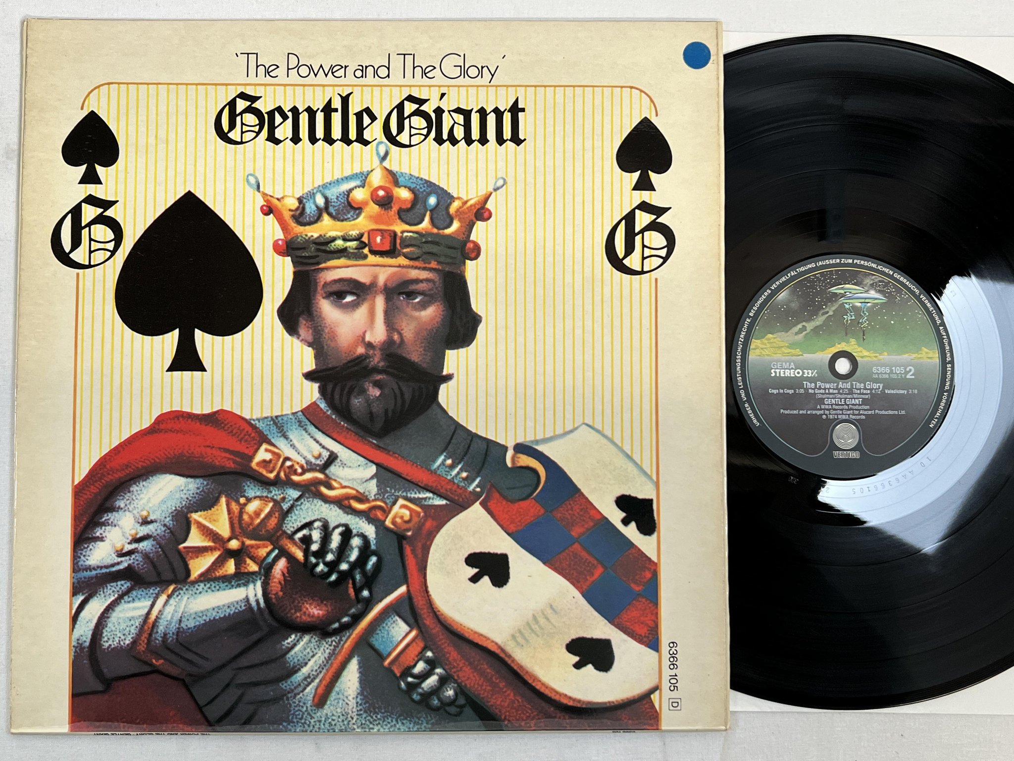 Omslagsbild för skivan GENTLE GIANT the power and the glory LP -74 Ger VERTIGO 6366105