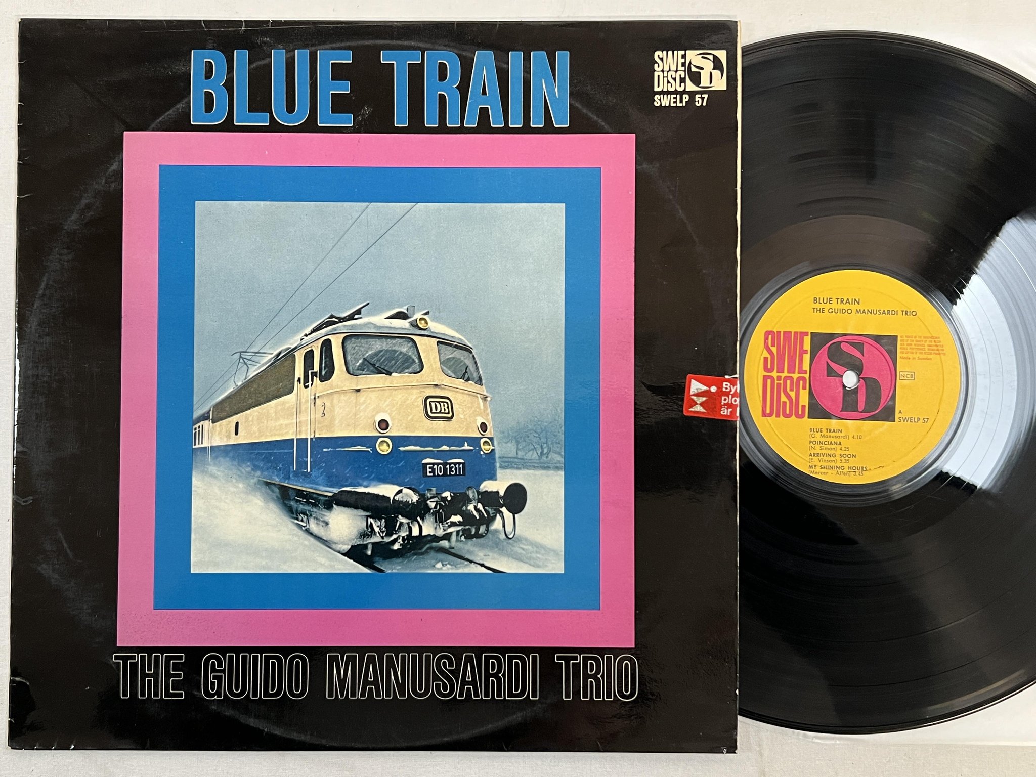 Omslagsbild för skivan THE GUIDO MANUSARDI TRIO blue train LP -67 Swe SWEDISC SWELP 57