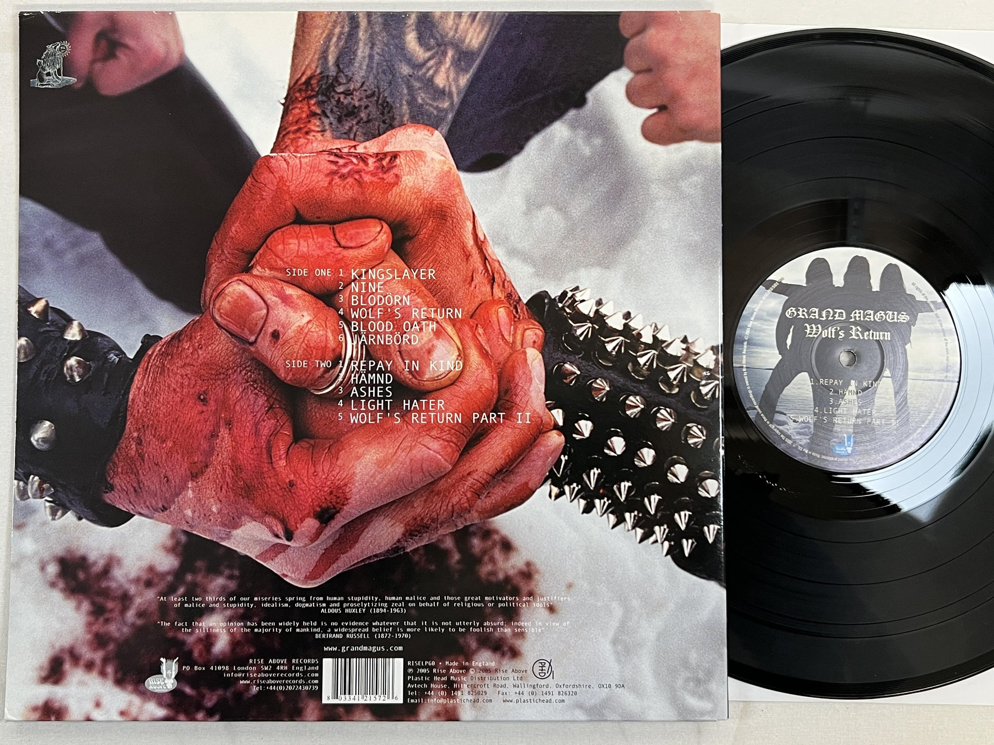 Omslagsbild för skivan GRAND MAGUS Wolf's Return LP 2005 UK ltd Ed RISE ABOVE RISELP 60 * DOOM METAL *