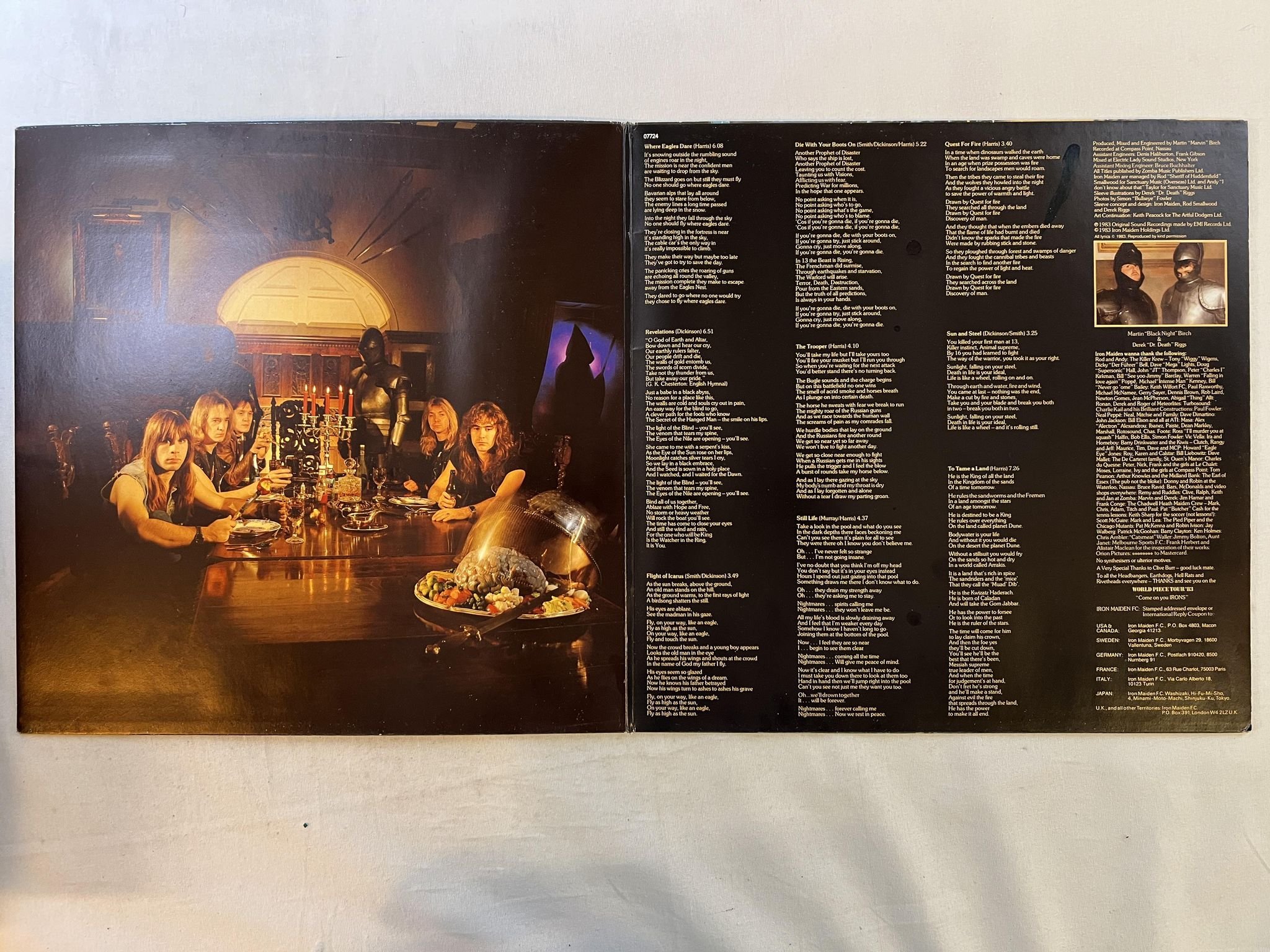 Omslagsbild för skivan IRON MAIDEN piece of mind LP -83 Hol EMI 064-07724