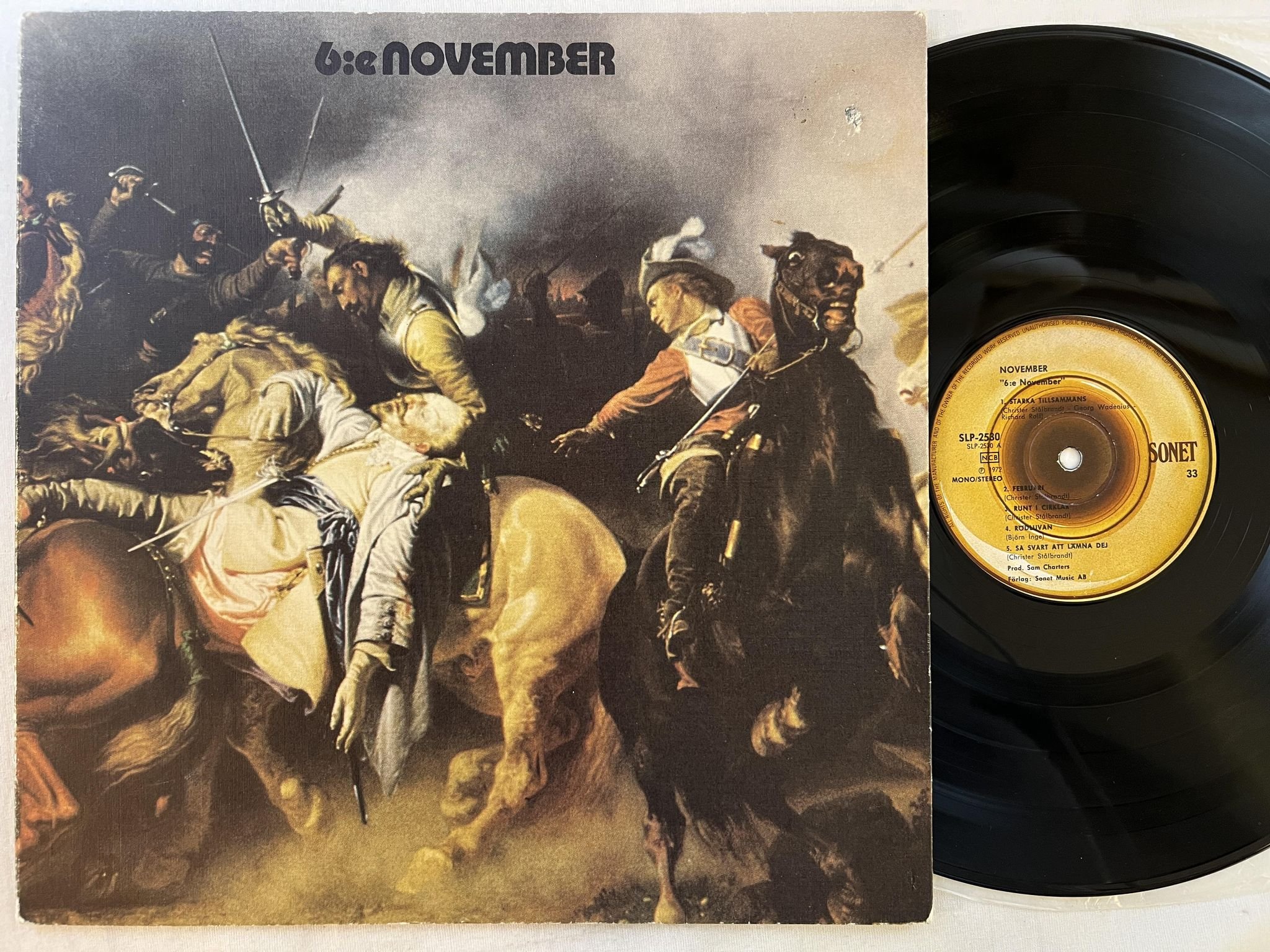 Omslagsbild för skivan NOVEMBER 6'e November LP -72 Swe SONET SLP 2530 ** HARD PROG **