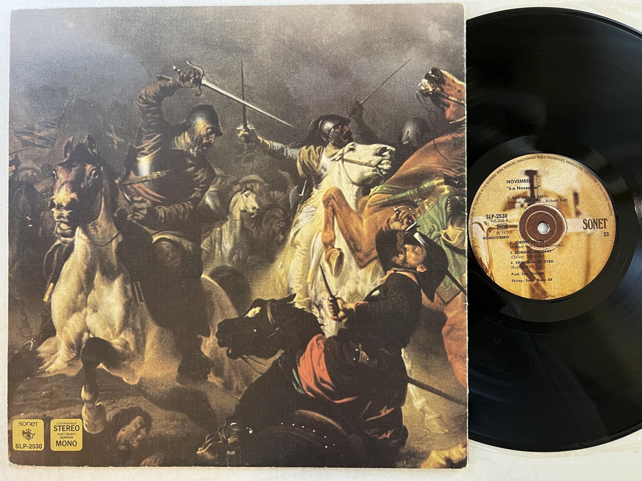 Omslagsbild för skivan NOVEMBER 6'e November LP -72 Swe SONET SLP 2530 ** HARD PROG **