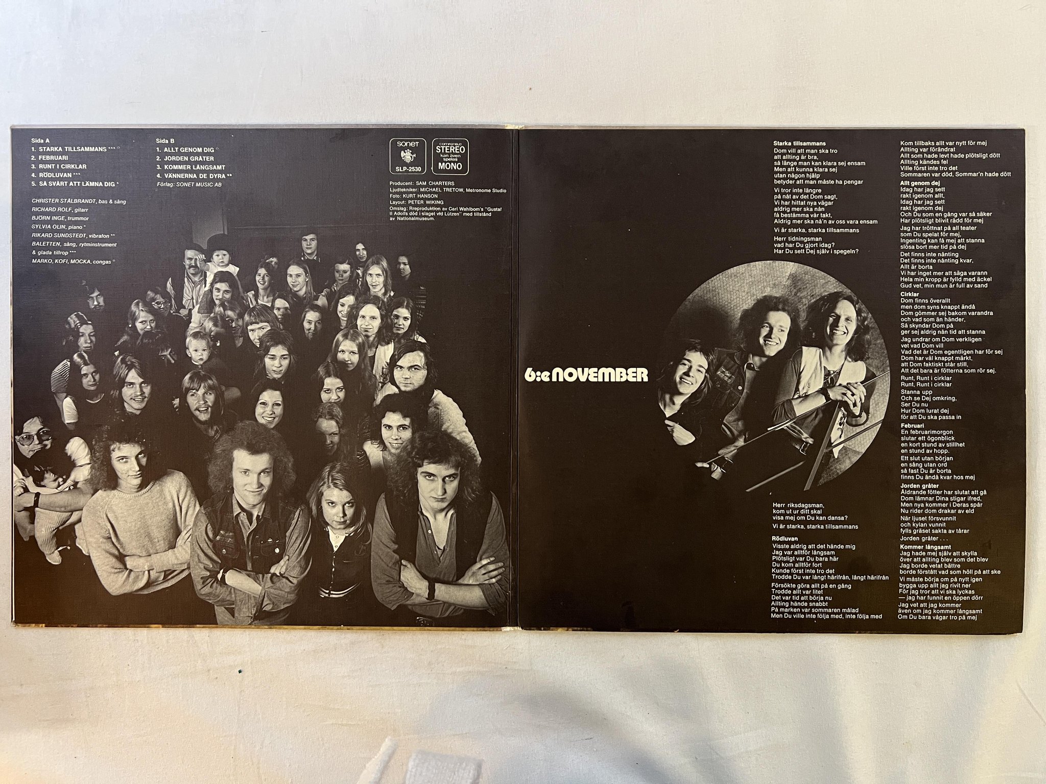 Omslagsbild för skivan NOVEMBER 6'e November LP -72 Swe SONET SLP 2530 ** HARD PROG **